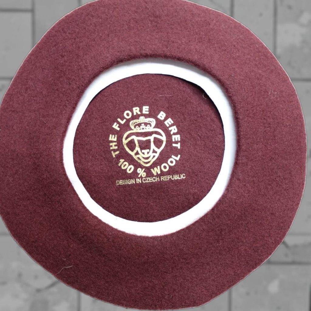 Vintage The Flore Beret Womens Hat Red Burgundy Wool Solid NEW Size ONE SIZE - 1 Thumbnail