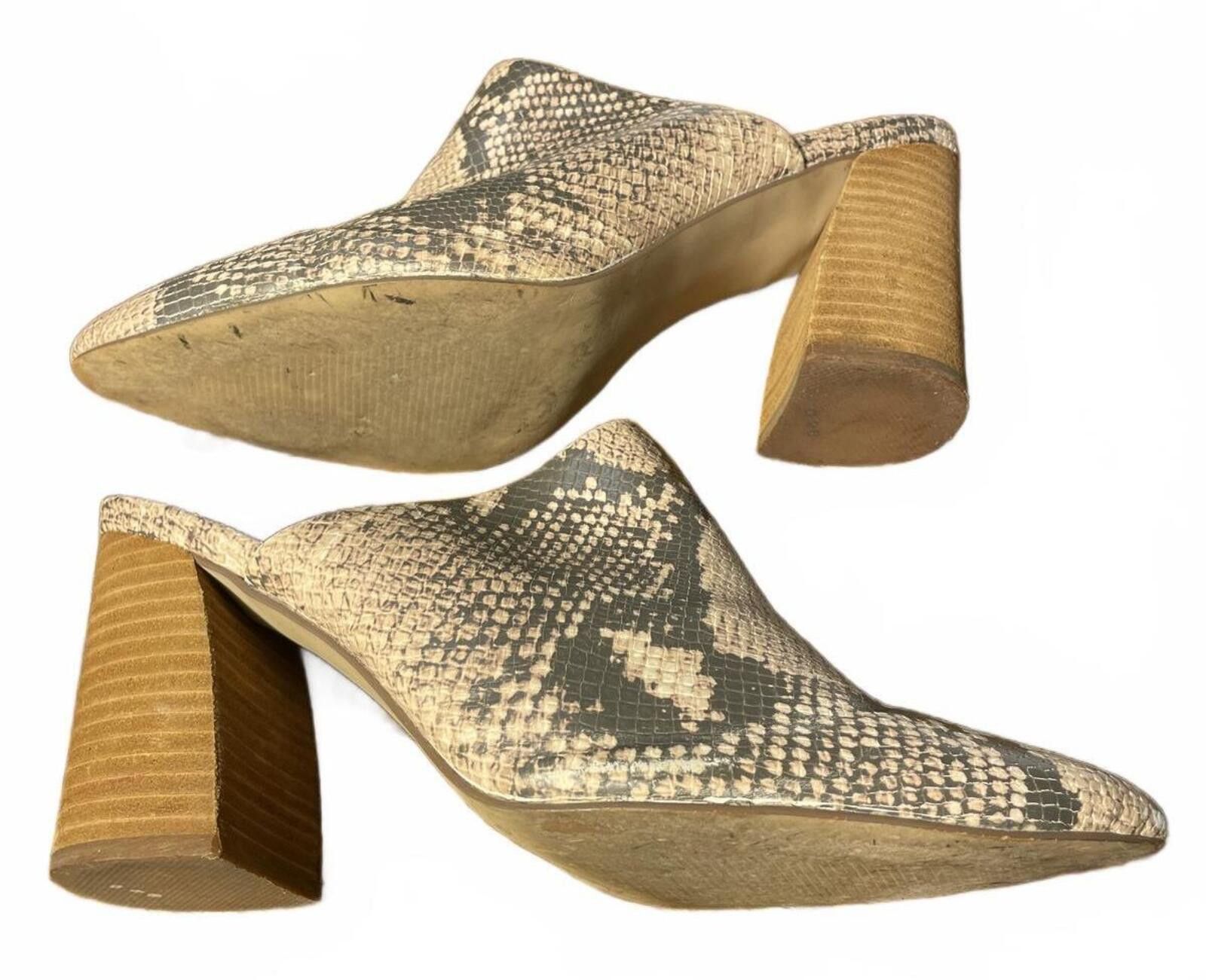 Steve Madden Steve Madden Block Heel Mules Shoes Women's 8.5 Snake Print Size US 8.5 / IT 38.5 - 1 Thumbnail