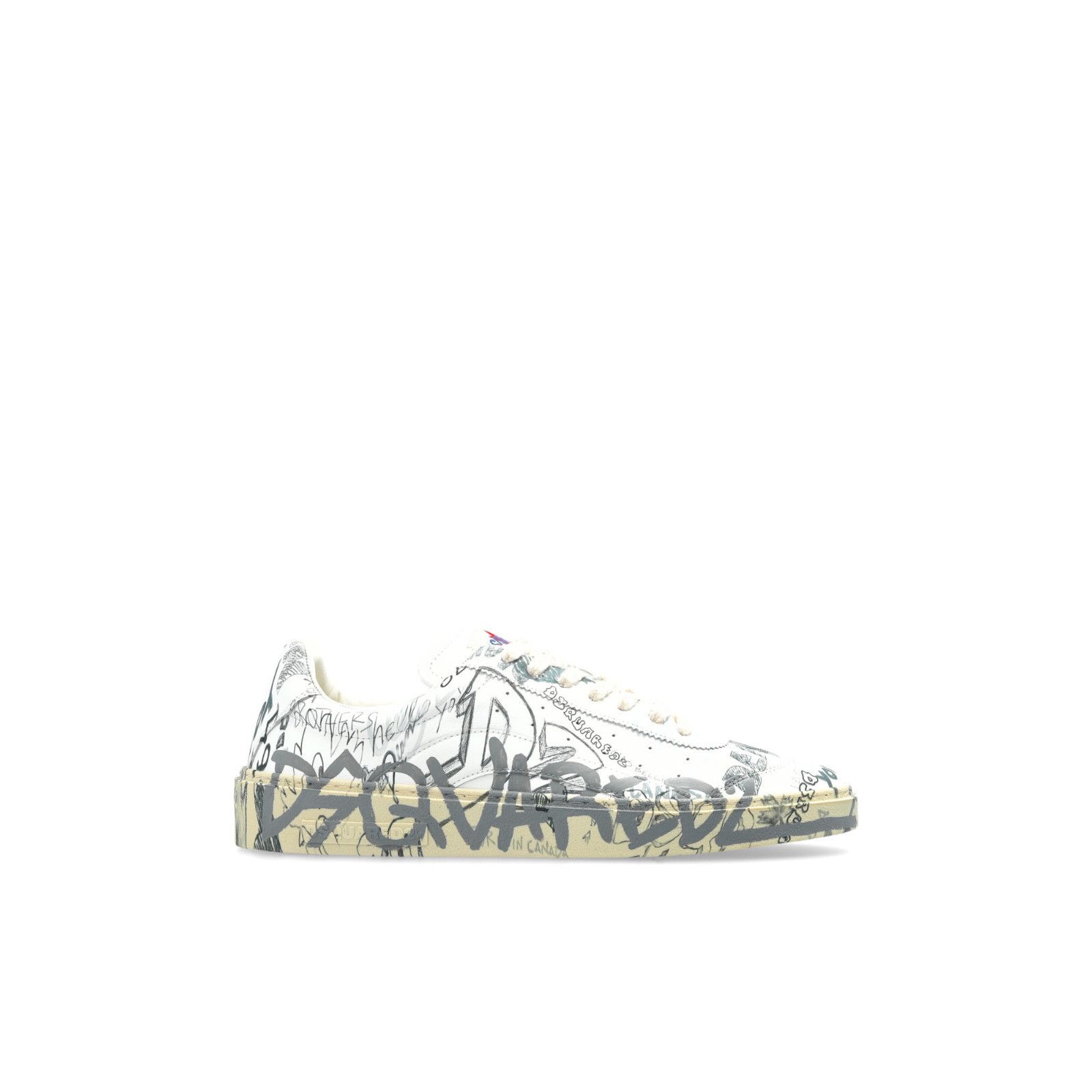 Dsquared2 DSQUARED2 Graffiti White Leather Sneakers New And Authentic Size US 9 / EU 42 - 4 Thumbnail