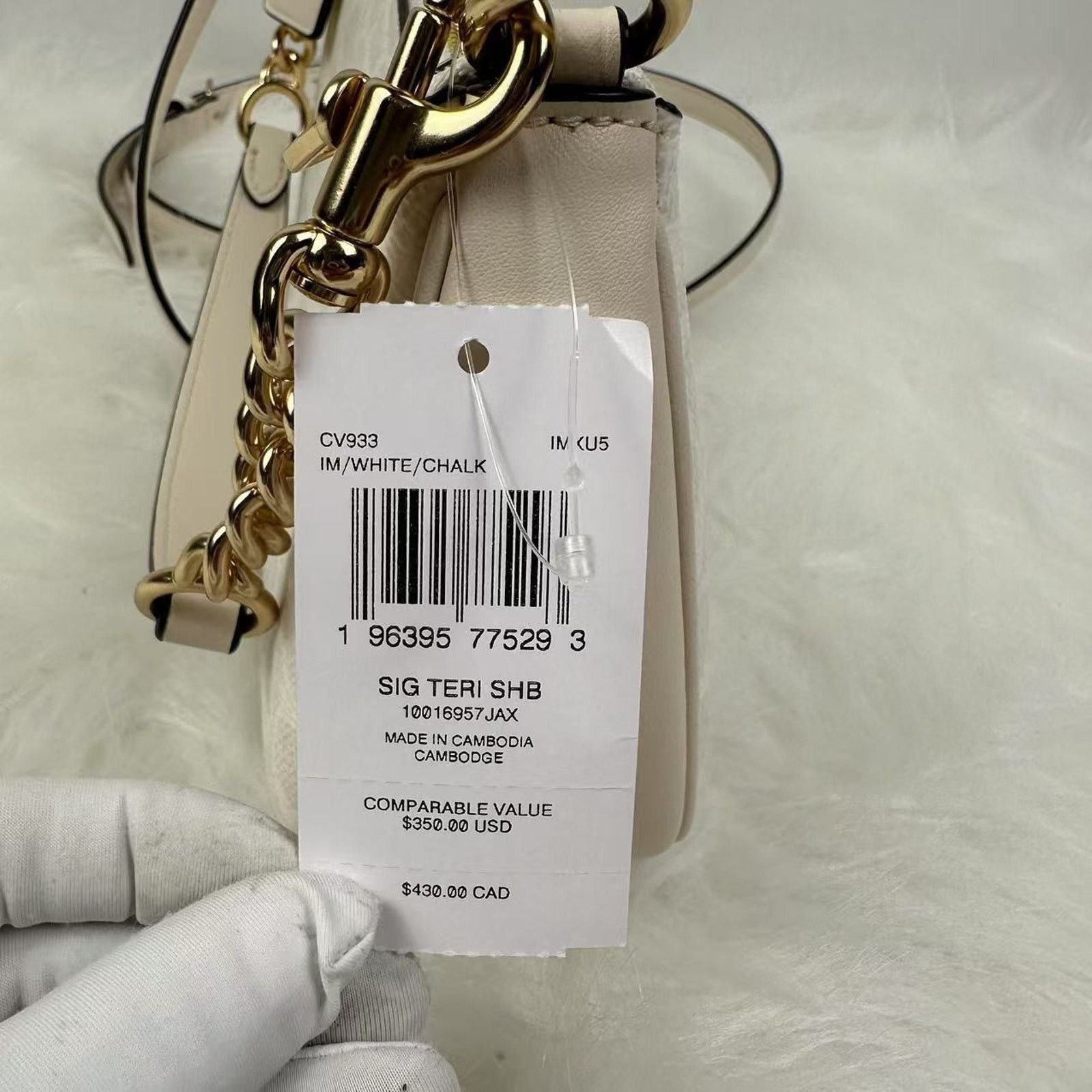 Coach Coach Teri Shoulder Signature Canvas In Gold/White/Chalk Size ONE SIZE - 5 Thumbnail