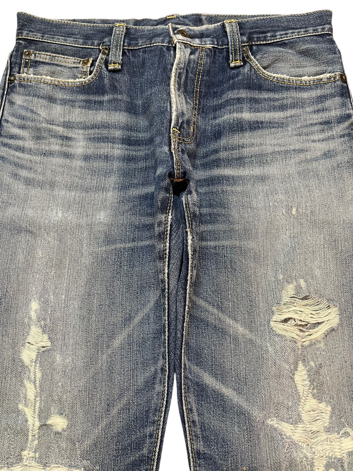14th Addiction Vintage Japanese Brand Faded Wash Distressed Style Jeans Size US 31 - 3 Thumbnail