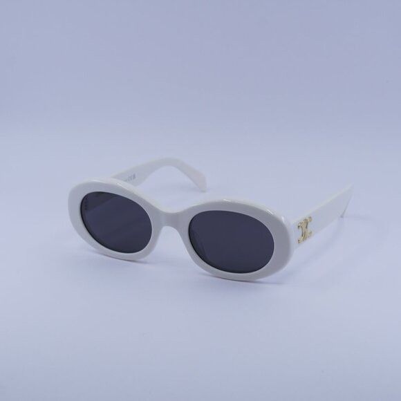 Celine Celine CL40194U 25A Sunglasses Ivory Oval Frame, Smoke Size ONE SIZE - 3 Thumbnail