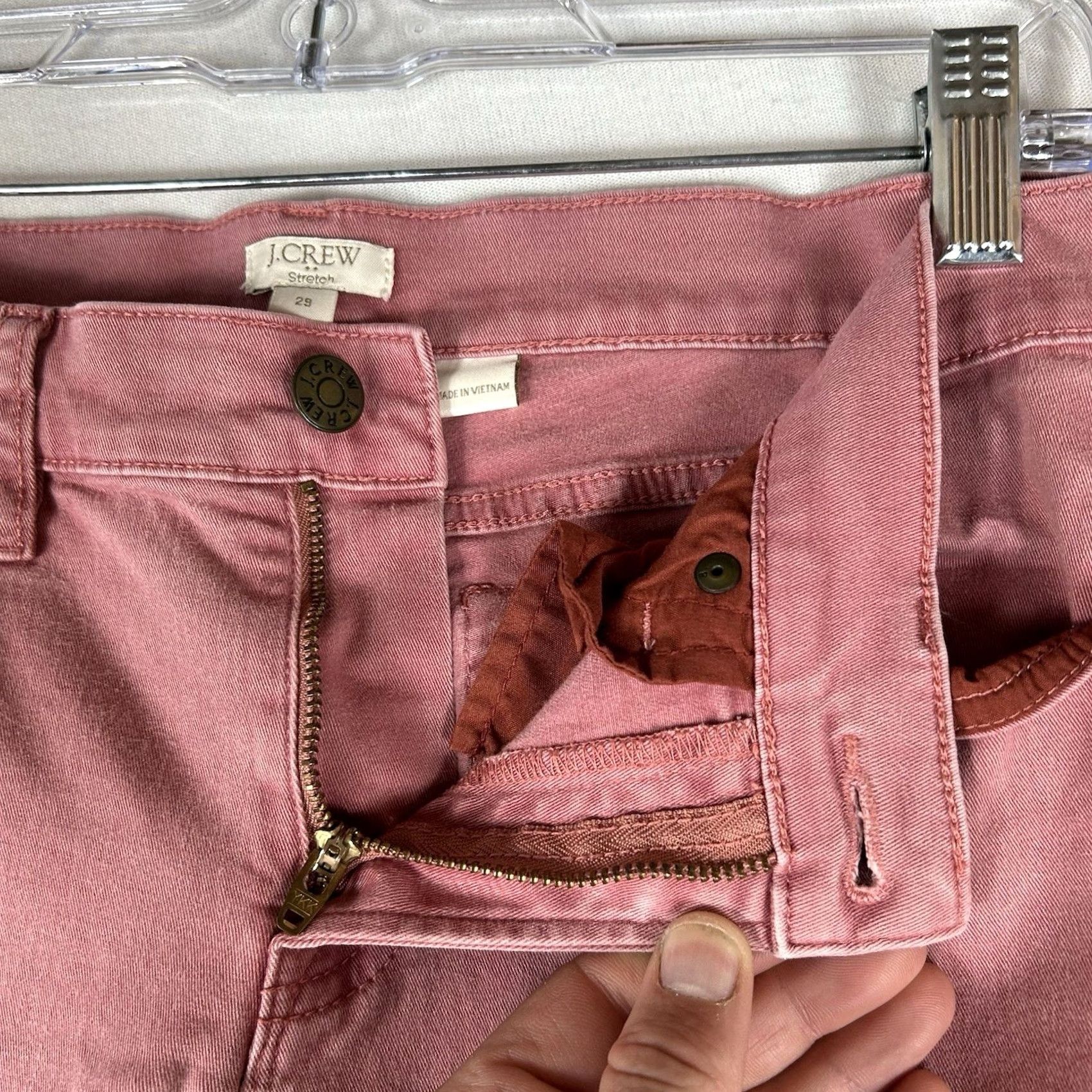 J.Crew J.CREW Skinny Jeans Women's 29 Red Denim Stretch Mid Rise Casual Size 29" - 5 Thumbnail