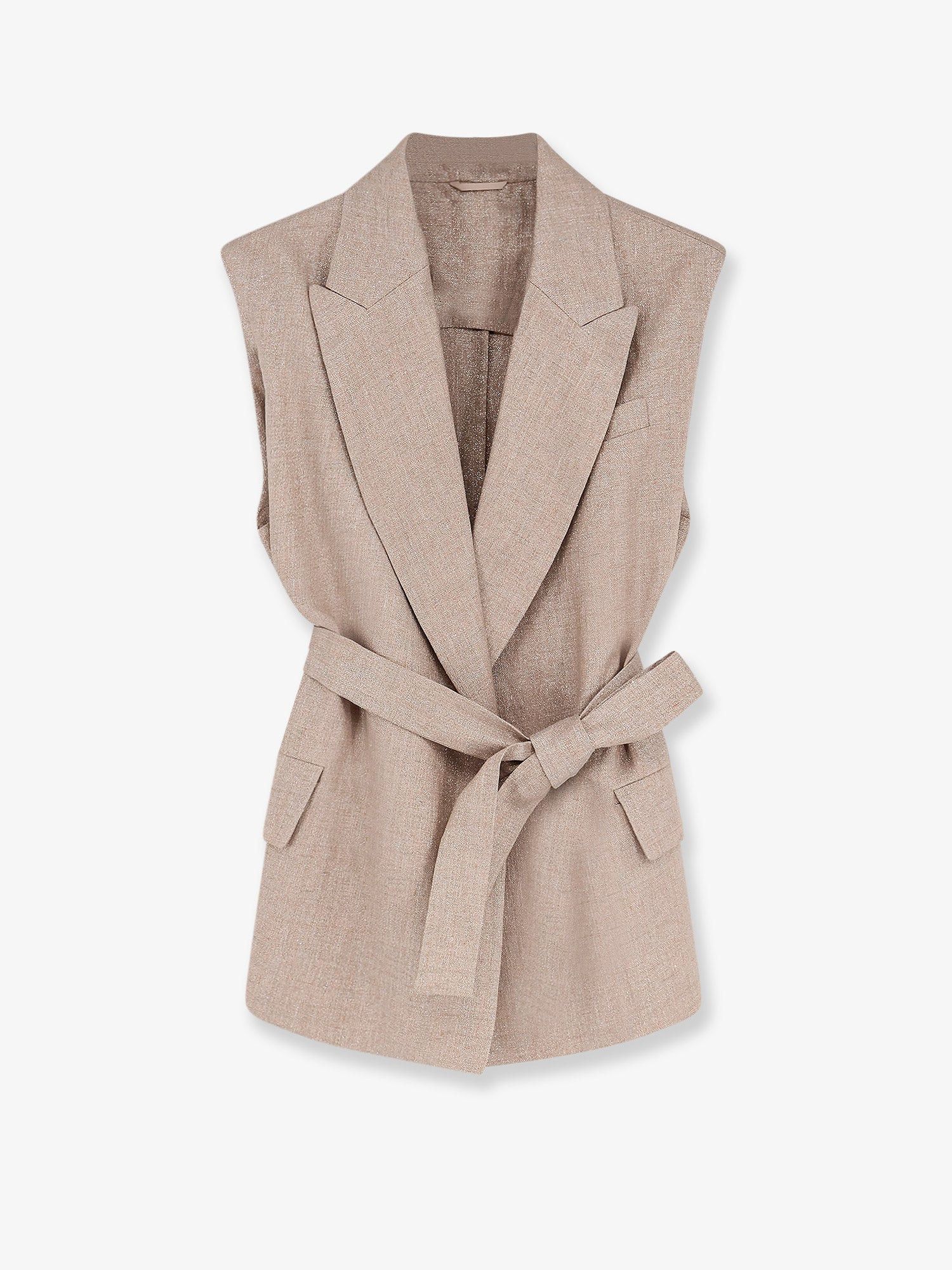 Brunello Cucinelli Sleeveless Linen Blazer Size S / US 4 / IT 40 - 1 Thumbnail