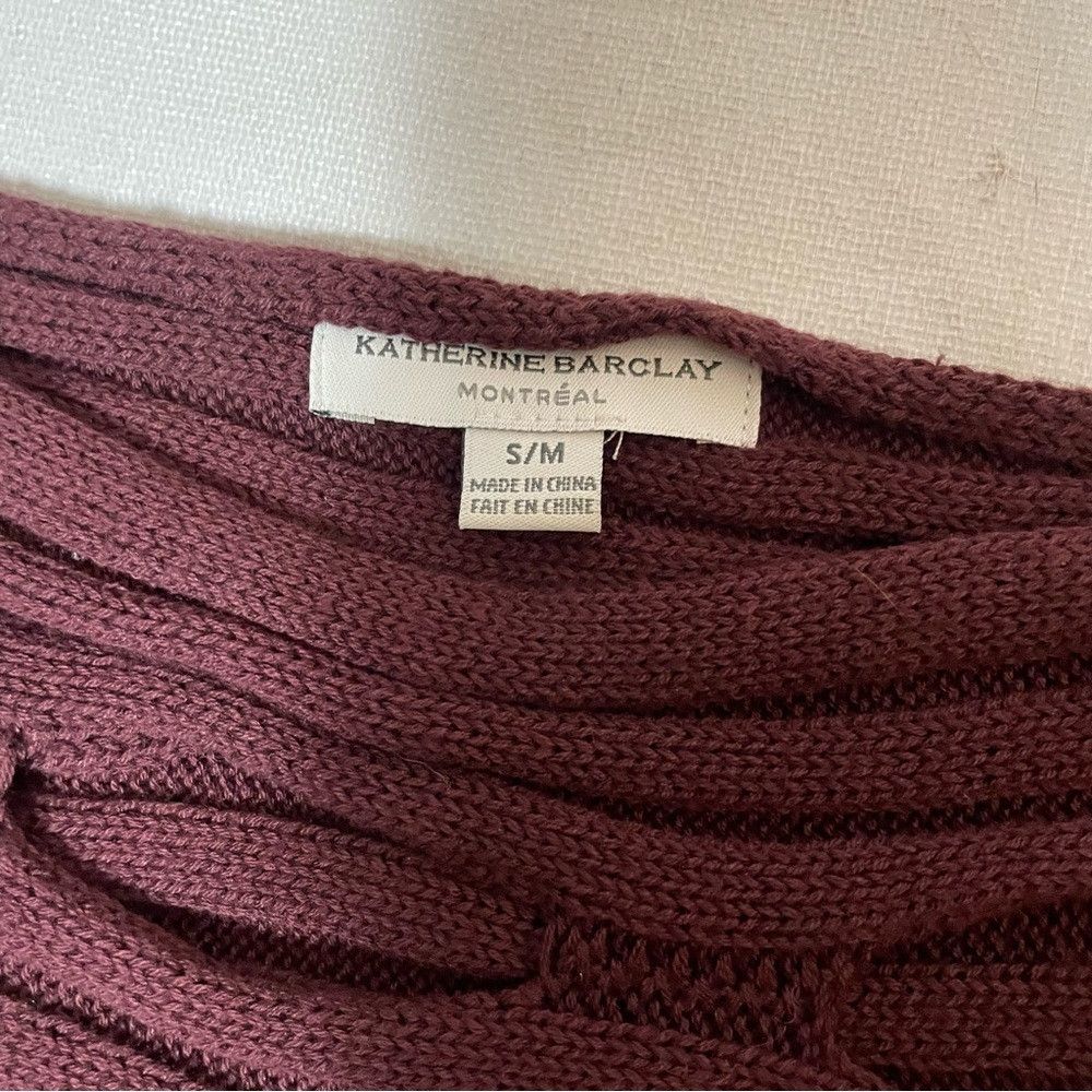 Other Katherine Barclay Knit Burgundy Cotton Blend Poncho Cape Si Size M / US 6-8 / IT 42-44 - 7 Thumbnail