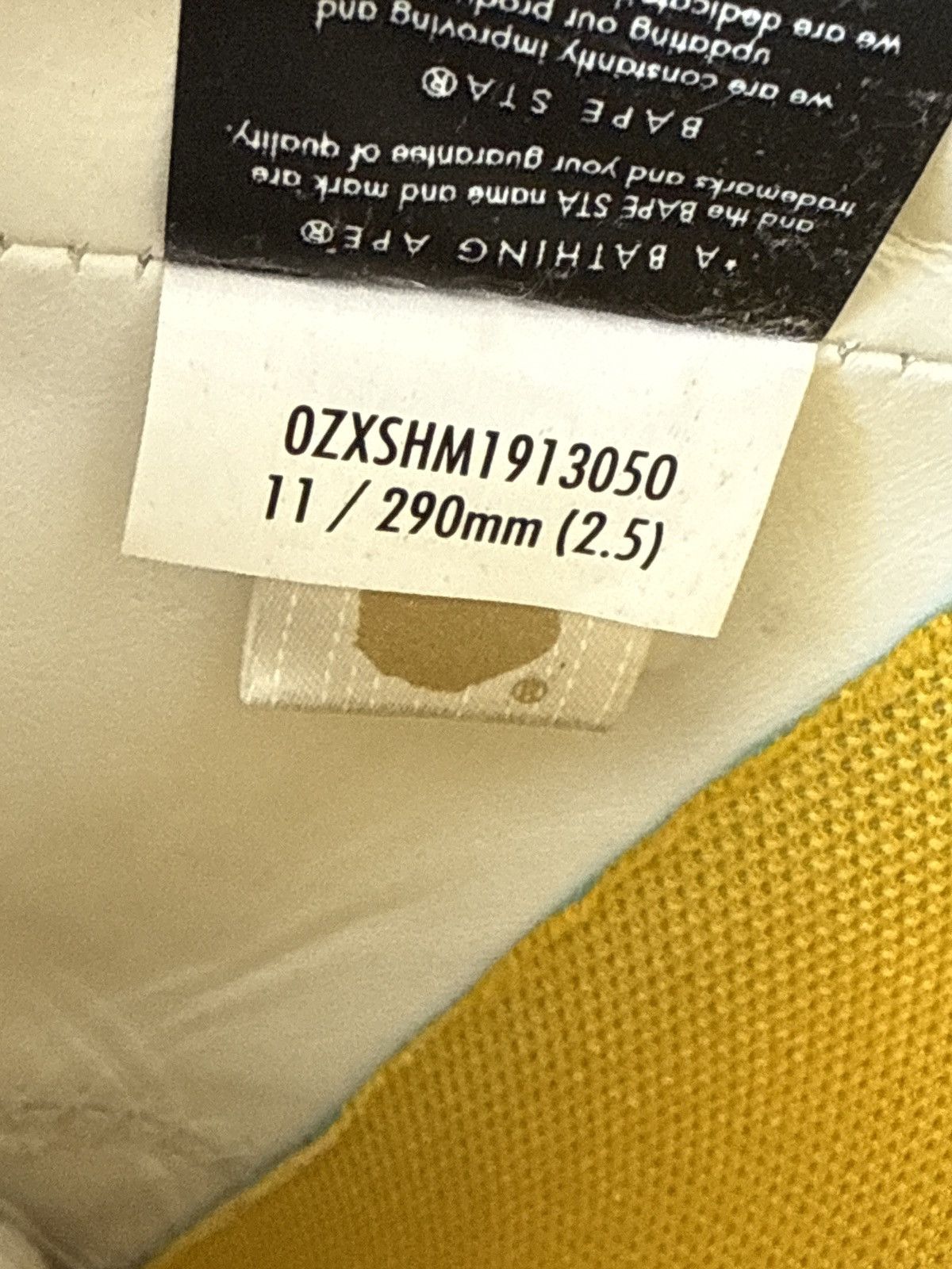 Bape Yellow Bapesta Size US 11 / EU 44 - 7 Thumbnail