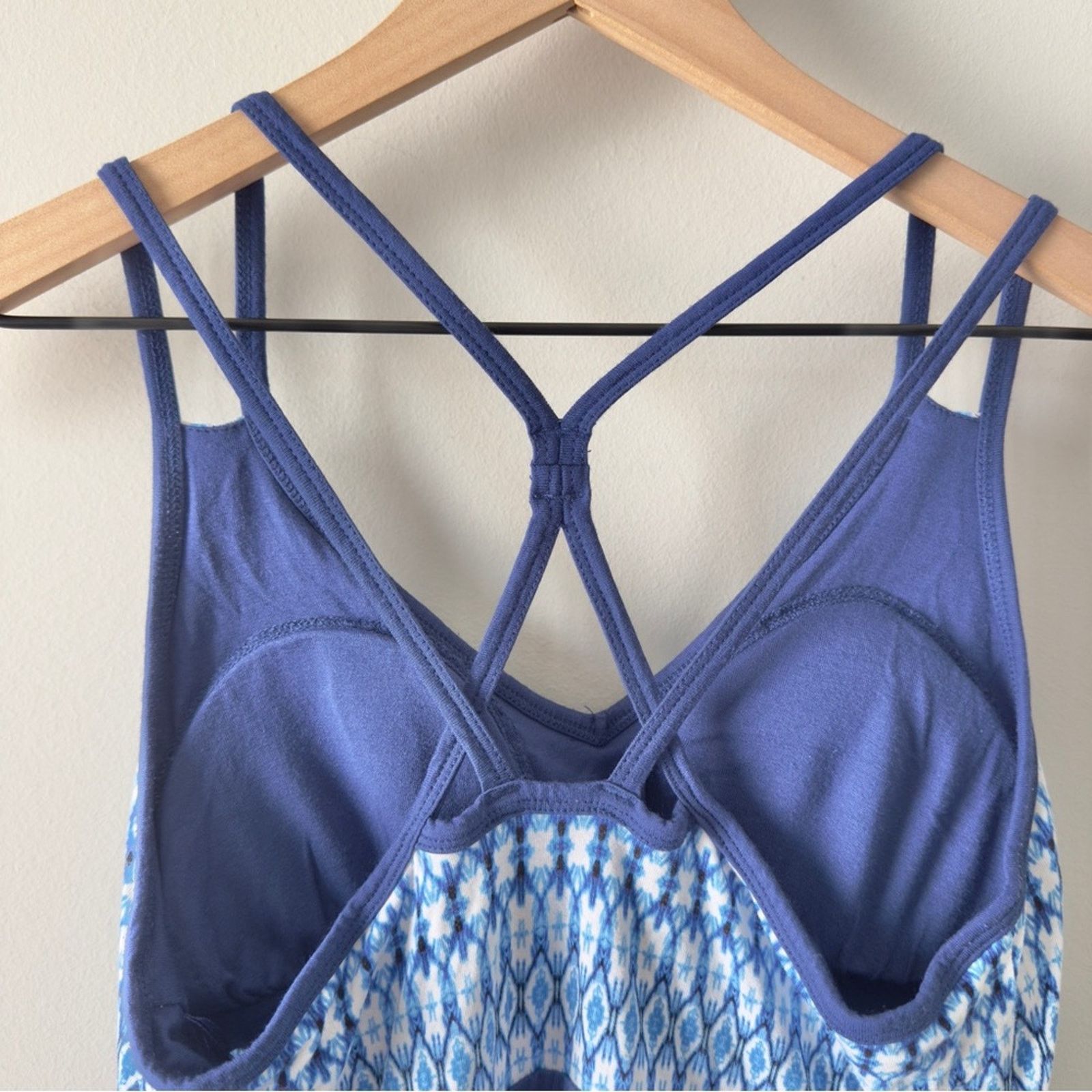 Other Dakini Blue White Patterned Babydoll Dress Mini Knee Length Size S / US 4 / IT 40 - 4 Thumbnail