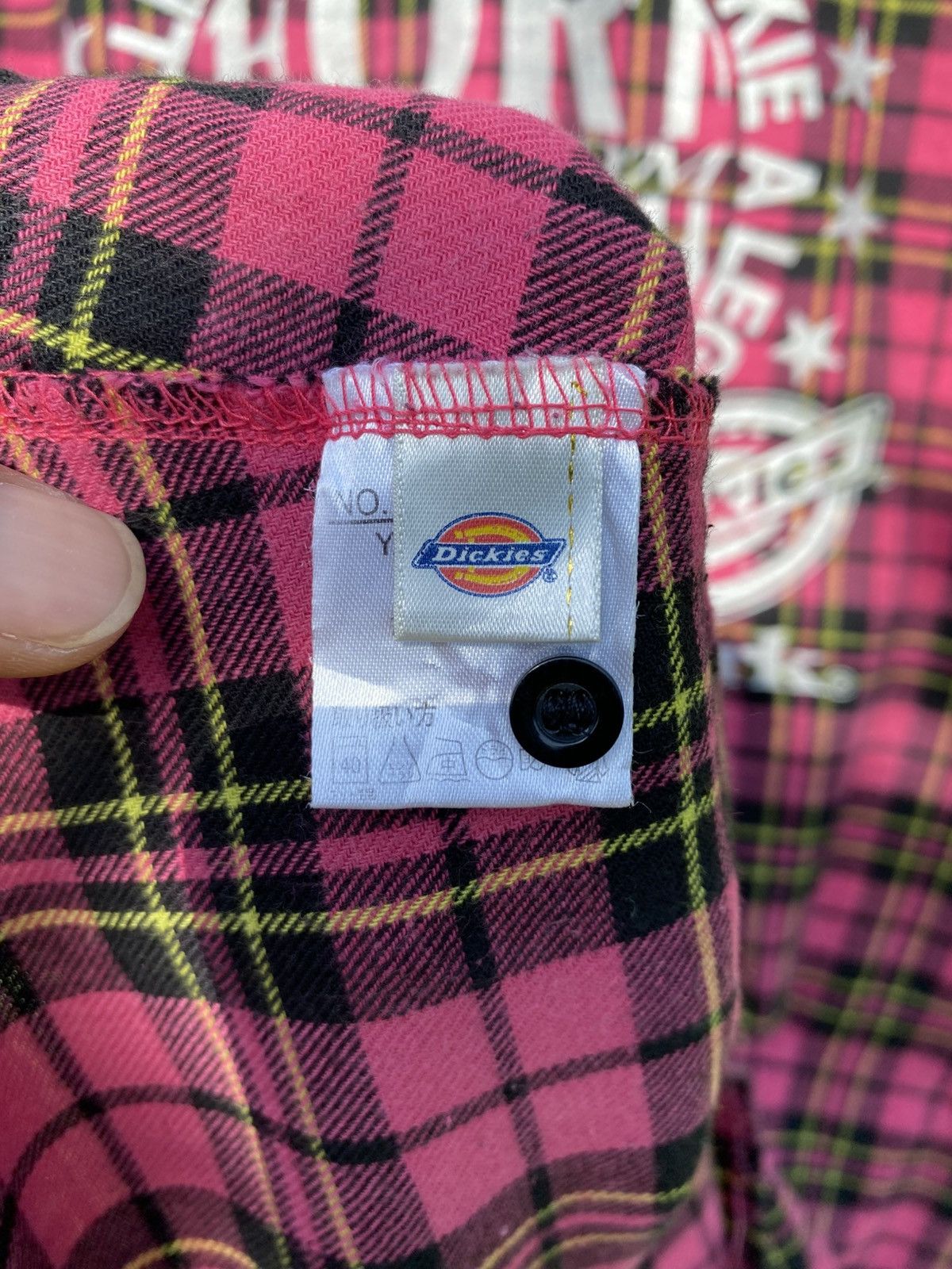 Dickies Dickies Pink Plaid Grunge Flannel Shirt Vintage Workwear Size ONE SIZE - 19 Thumbnail