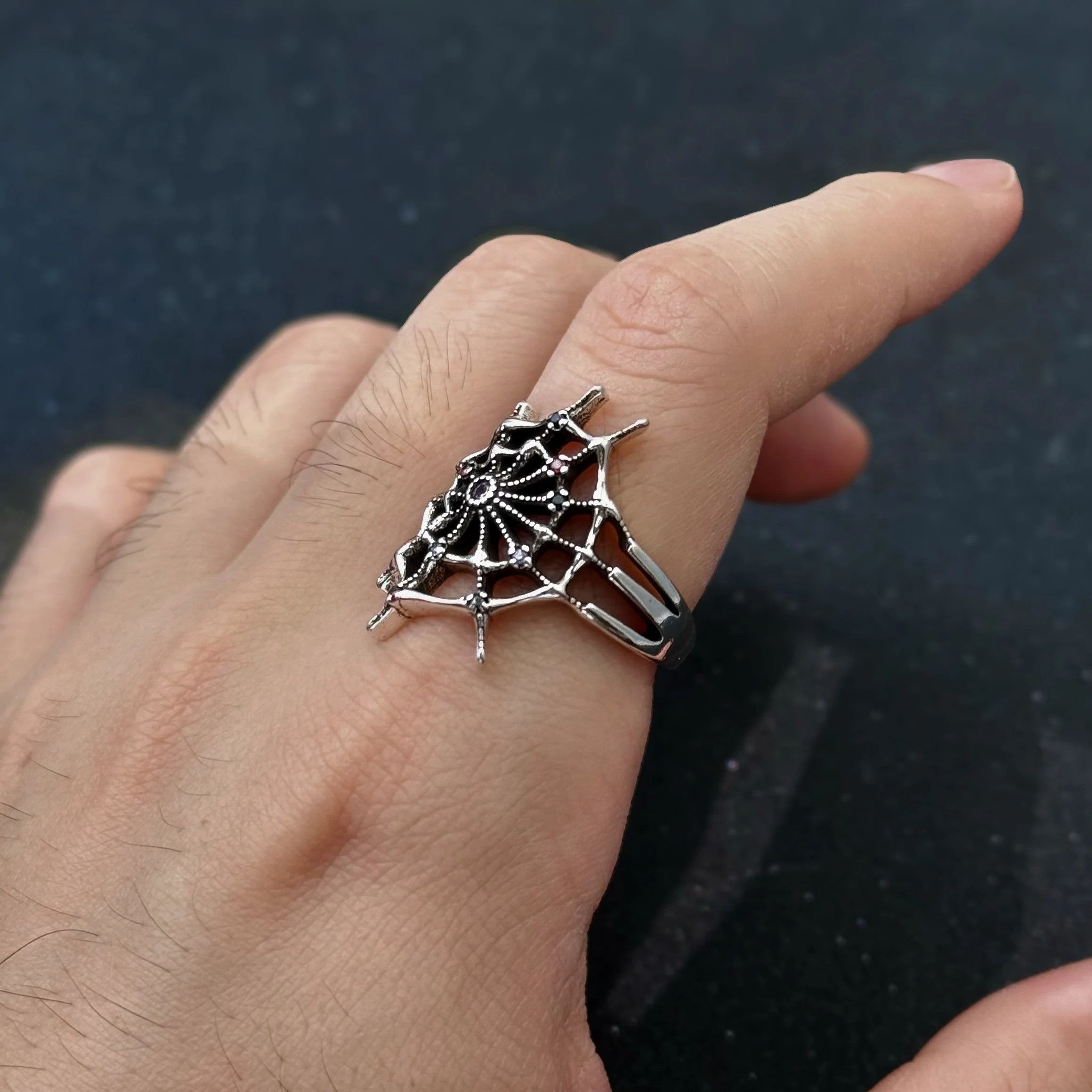 Vintage Retro The Spider Web Ring Size ONE SIZE - 4 Thumbnail