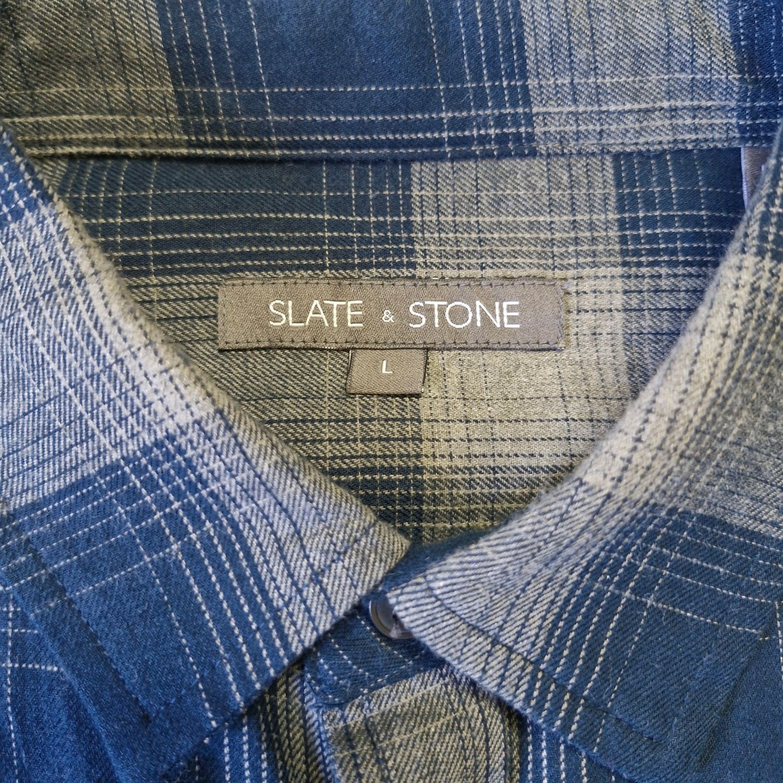 Slate & Stone Slate & Stone Gray Blue Plaid Shirt Men’s Size L Long Sleeve Size US L / EU 52-54 / 3 - 2 Thumbnail
