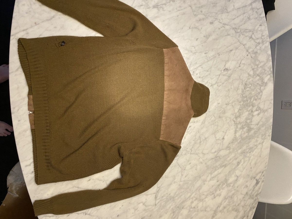 Vintage vtg leather knit sweater Size US L / EU 52-54 / 3 - 2 Thumbnail