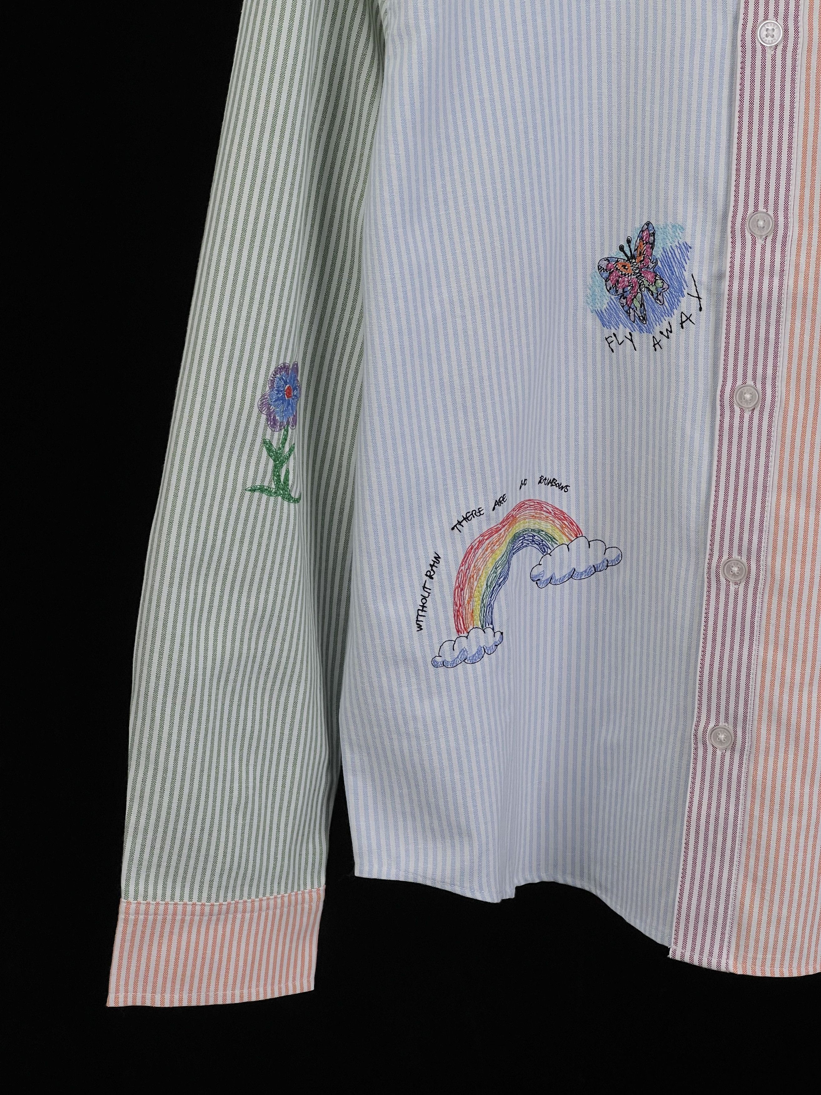 Teddy Fresh Brand New Doodle Pinstripe Shirt Embroidery Hila Klein Size US M / EU 48-50 / 2 - 4 Thumbnail