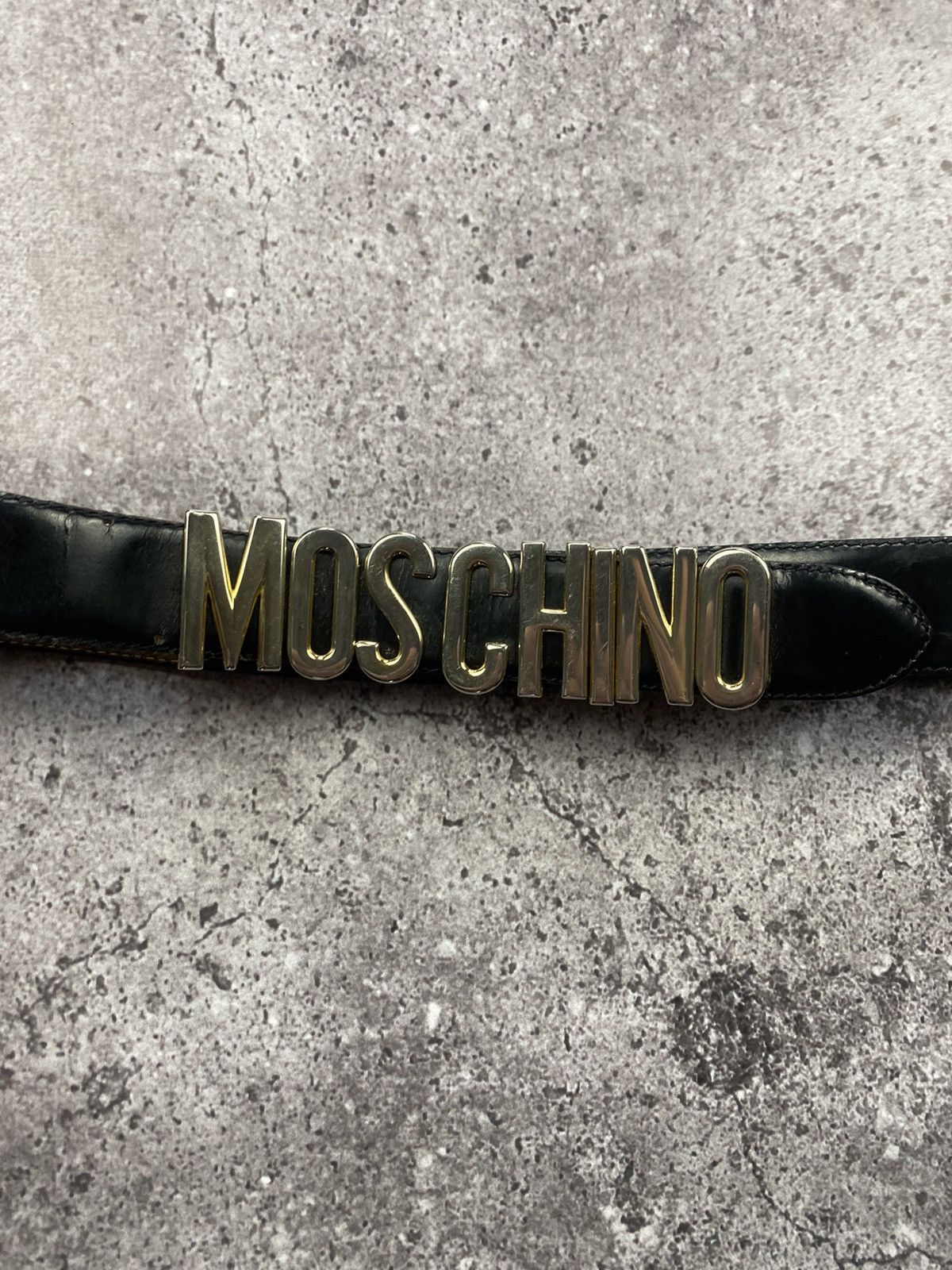 Moschino × Vintage Vintage Moschino gold label real leather belt rare luxury Size ONE SIZE - 4 Thumbnail