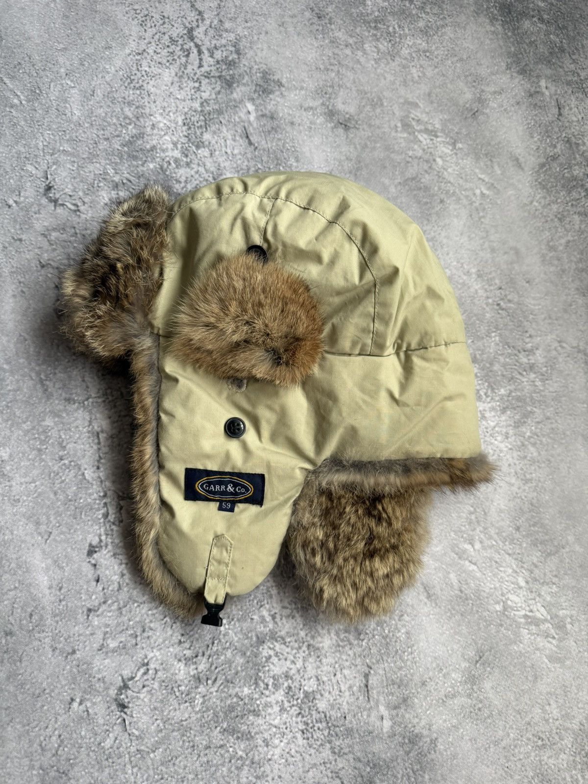 Other Warm Natural Rabbit Ushanka Hat Y2K Size ONE SIZE - 2 Thumbnail
