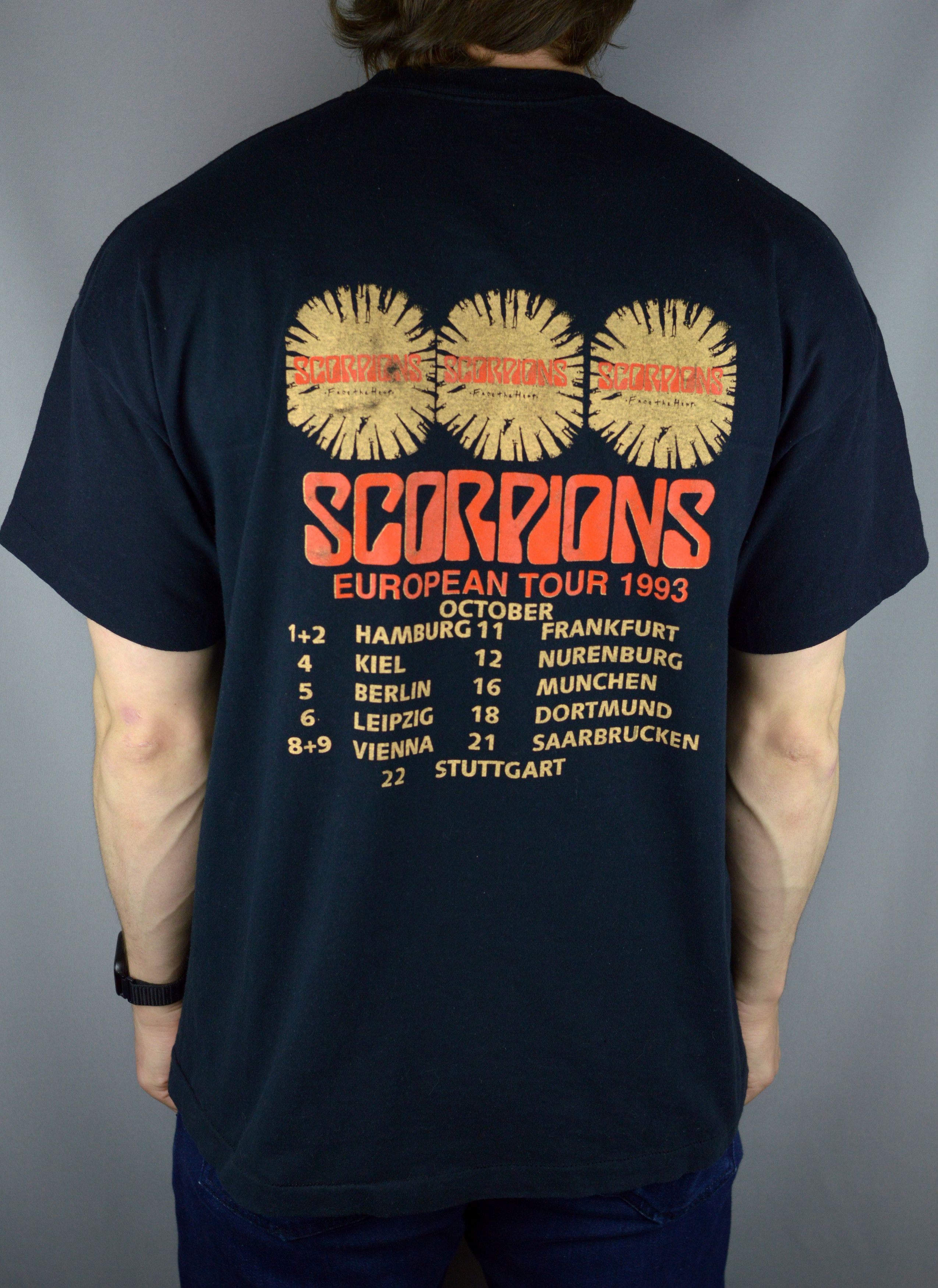 Vintage Vintage Scorpions European Tour 1993 t shirt Size US XL / EU 56 / 4 - 2 Thumbnail