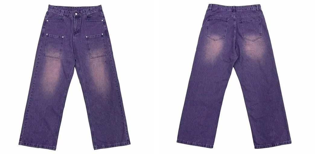 Jean × Vintage Purple Y2K Jeans Men Casual Streetwear Retro Size US 30 / EU 46 - 5 Thumbnail