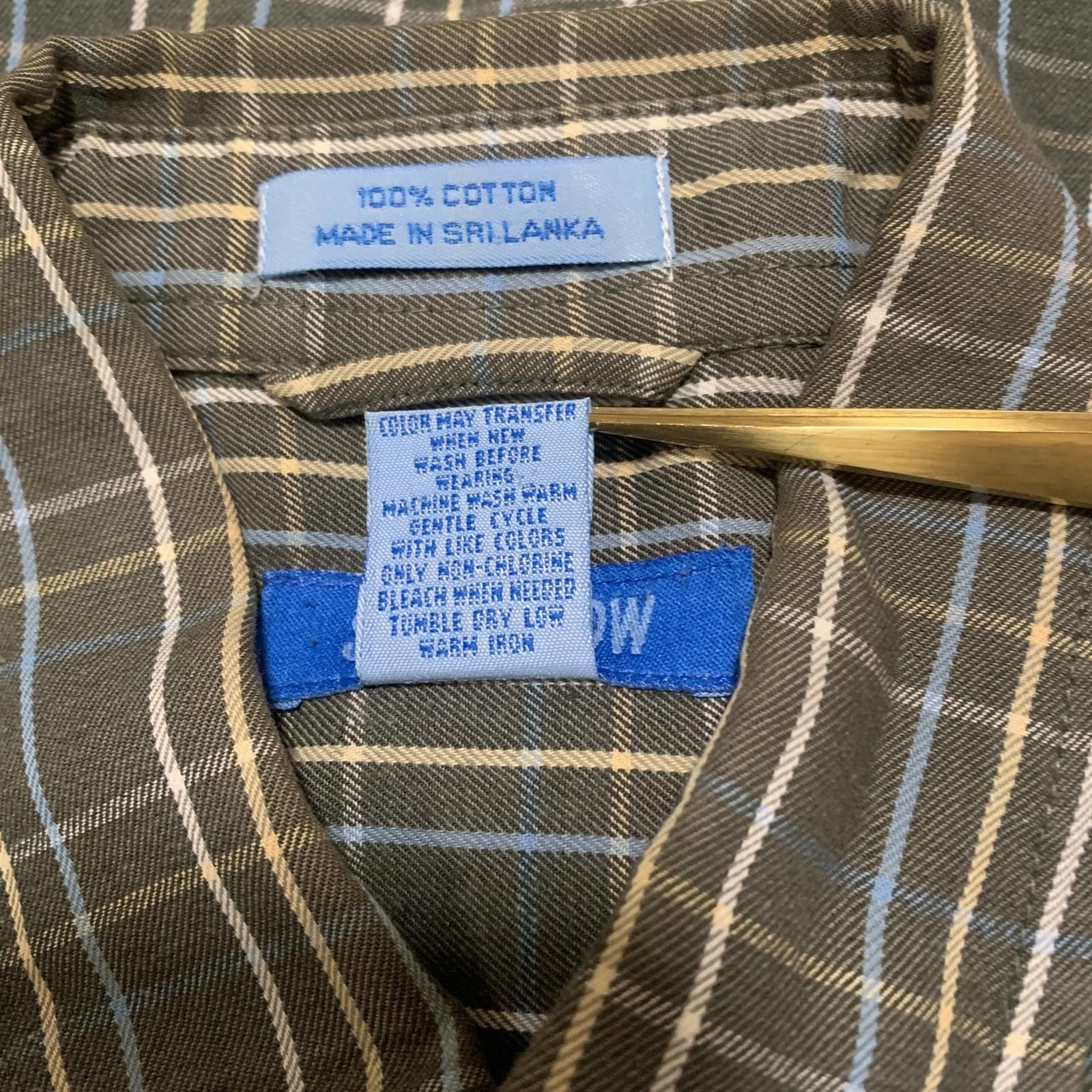 Savile Row Vintage Y2K Savile Row Men's M Plaid Olive Shirt Size US M / EU 48-50 / 2 - 4 Thumbnail