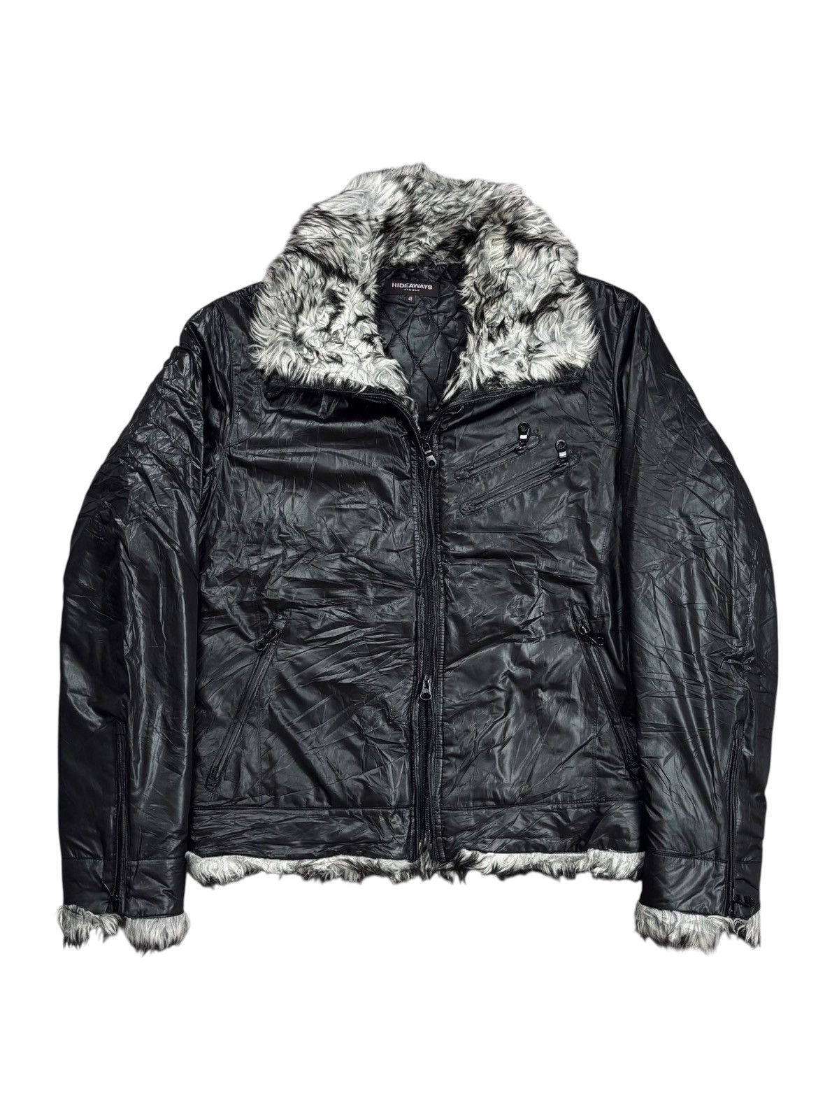 ジャケット・アウター Vkei Black fur jacket VICEFAIRY Vkei fur jacket y2k