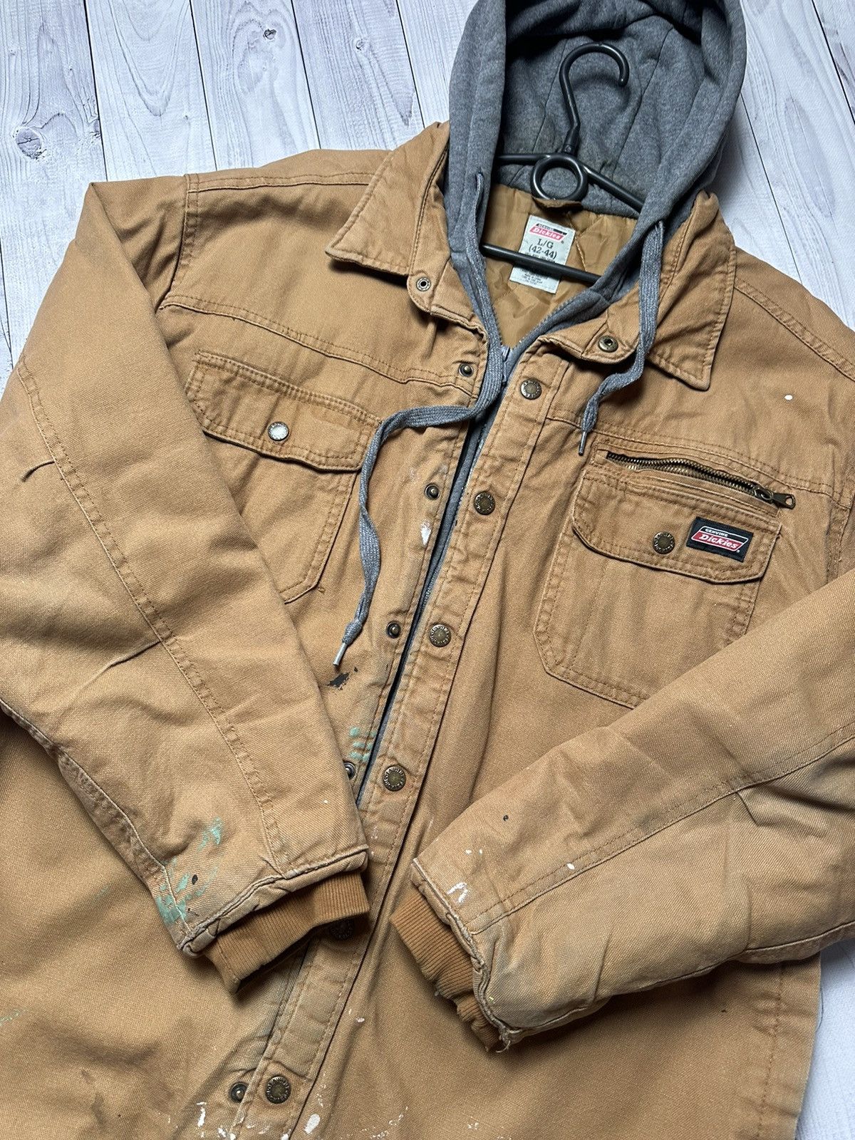 Dickies × Vintage Vintage Dickies working jacket denim distressed L Carhartt Size US L / EU 52-54 / 3 - 6 Thumbnail