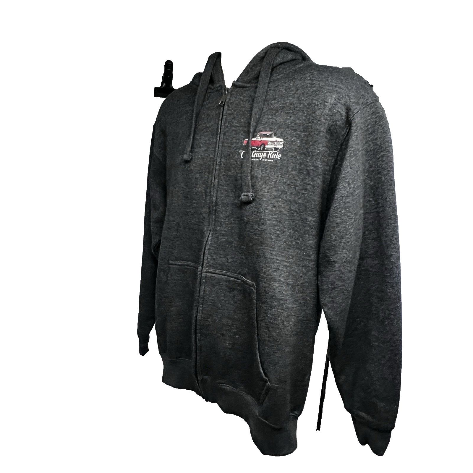Vintage Old Guys Rule Truck Gray Zip Up Hoodie Jacket Large 50/50 Size US L / EU 52-54 / 3 - 3 Thumbnail