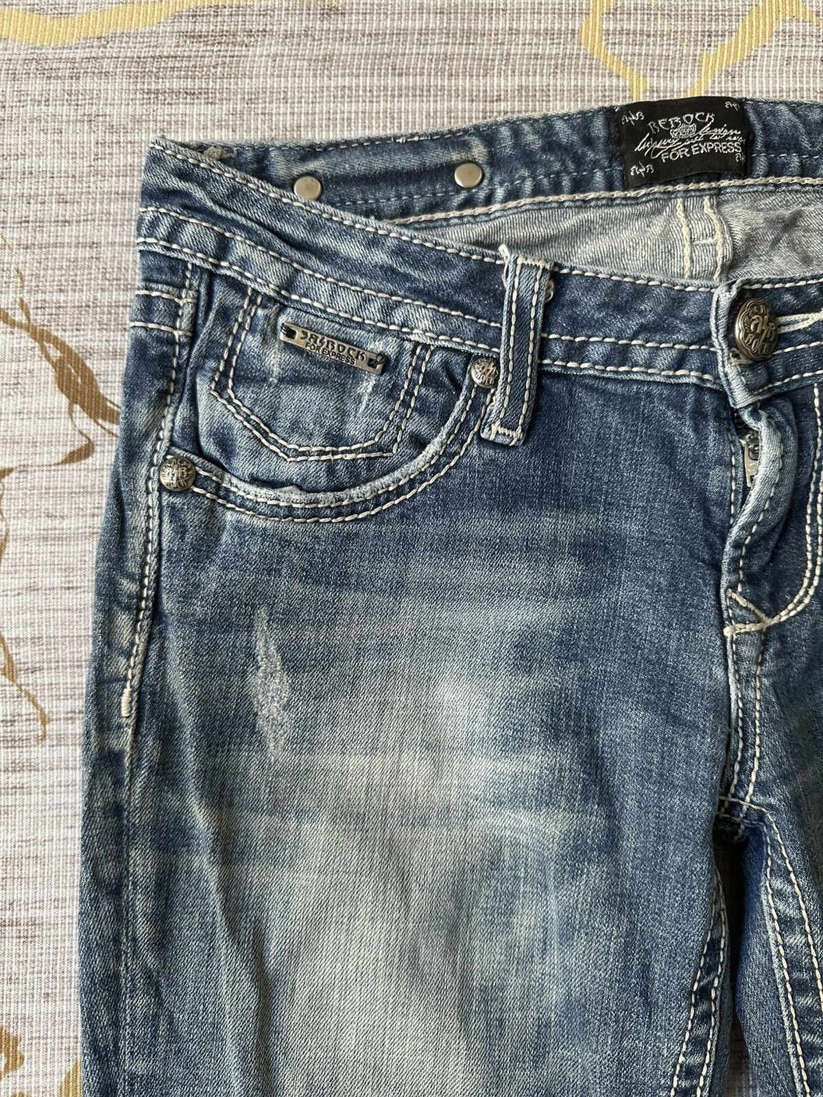 Tornado Mart FLARE Be/Rock For Express Distressed Denim Size 27" / US 4 / IT 40 - 11 Thumbnail