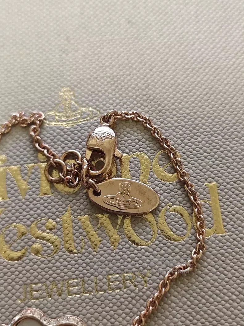 Vivienne Westwood vivienne westwood Rose Gold and White Mother-of-Pearl Hear Size ONE SIZE - 4 Thumbnail