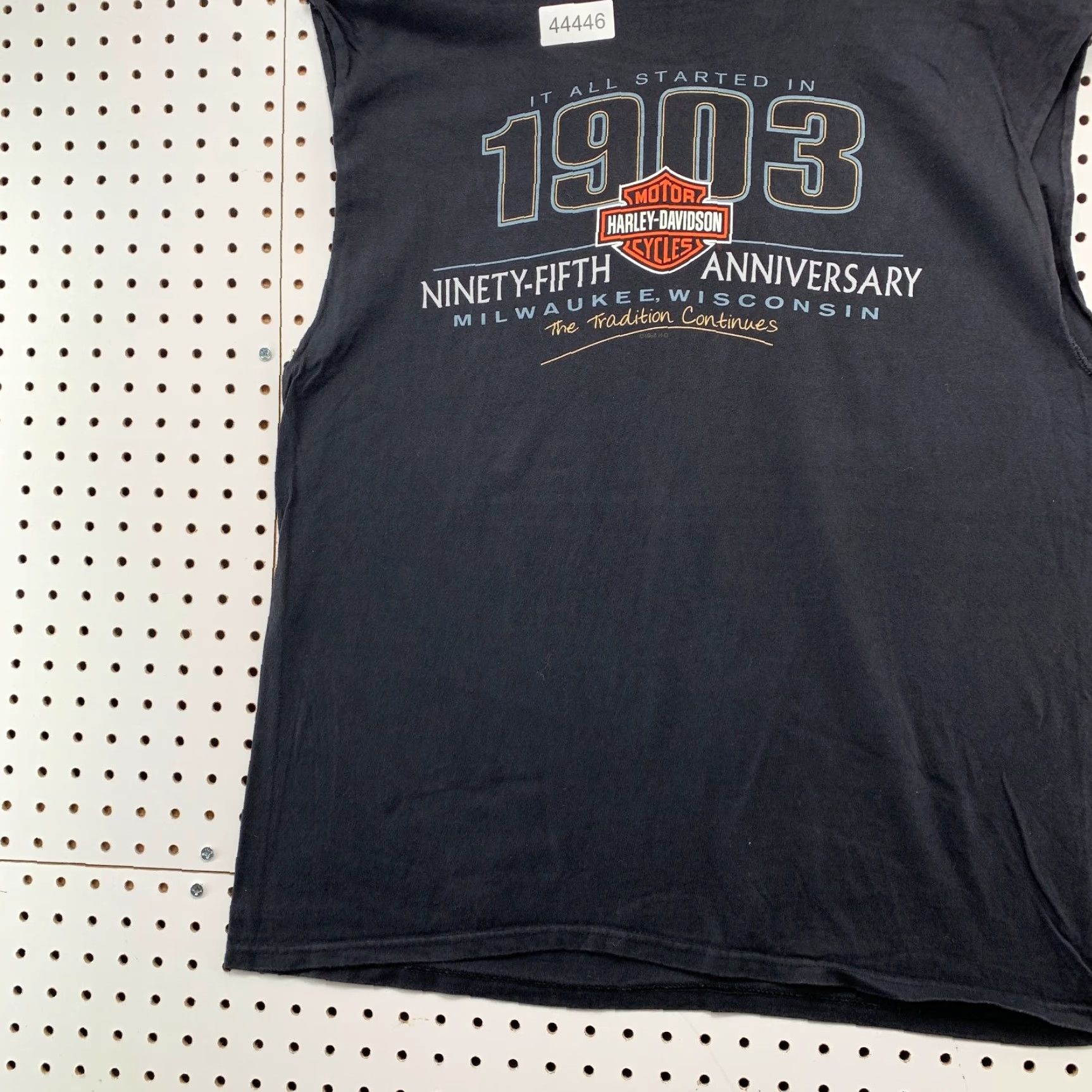 Harley Davidson VINTAGE Harley-Davidson 95th Anniversary Shirt Mens XL Black UKE Wisconsin USA Crew Neck Short Sleeve T-Shirt Motorcycle 1990s Mens Size US XL / EU 56 / 4 - 4 Thumbnail