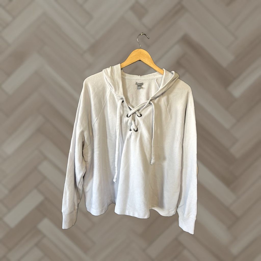 Vintage Aerie Womens Gray Oversized Pullover Hooded Sweatshirt XL Womens Pullover Hooded Sweatshirt Grey Gray Aerie Size XL / US 12-14 / IT 48-50 - 1 Thumbnail