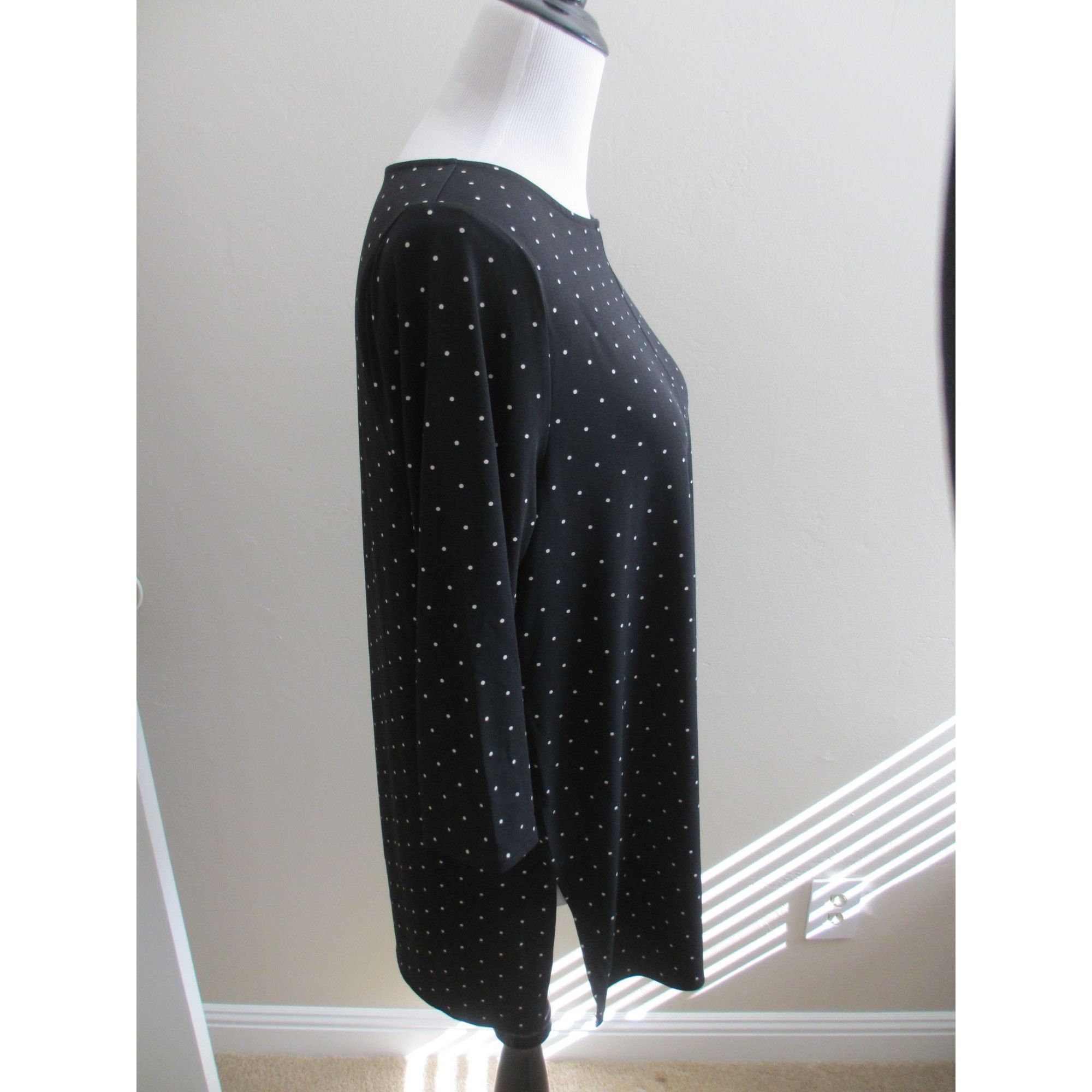 Alfani ALFANI BLACK AND WHITE POLKA DOT SHIRT PL Size L / US 10 / IT 46 - 1 Thumbnail