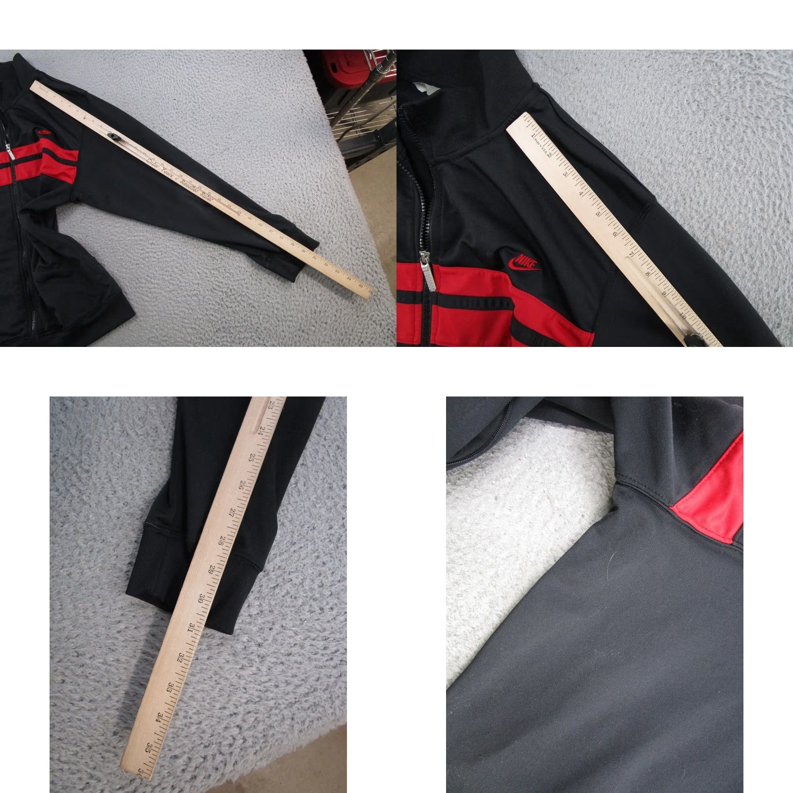 Nike VINTAGE Nike Black Red Full Zip Track Jacket Mens M Silver Tag Read Size US M / EU 48-50 / 2 - 8 Thumbnail