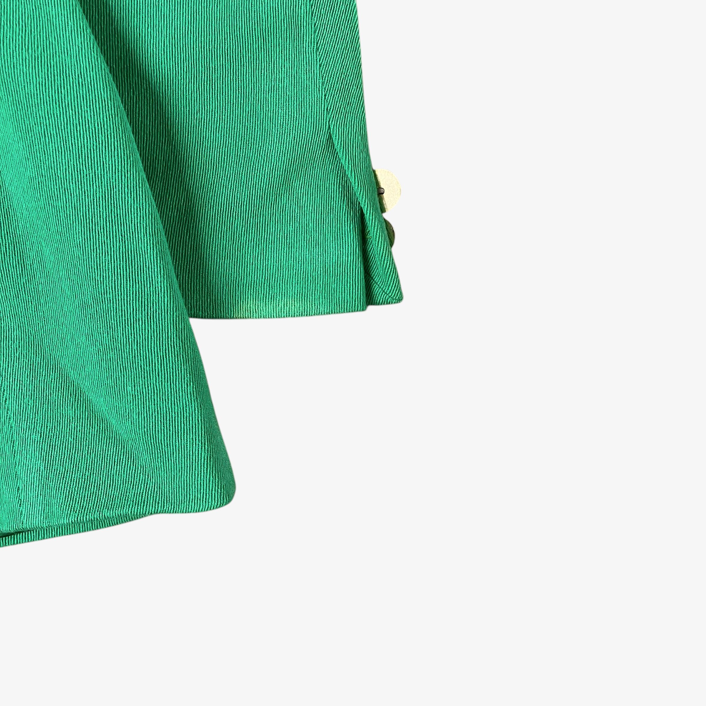 Versace Vintage 70s Women's Versace Sport 1978 Green Wool Blazer Size S / US 4 / IT 40 - 7 Thumbnail