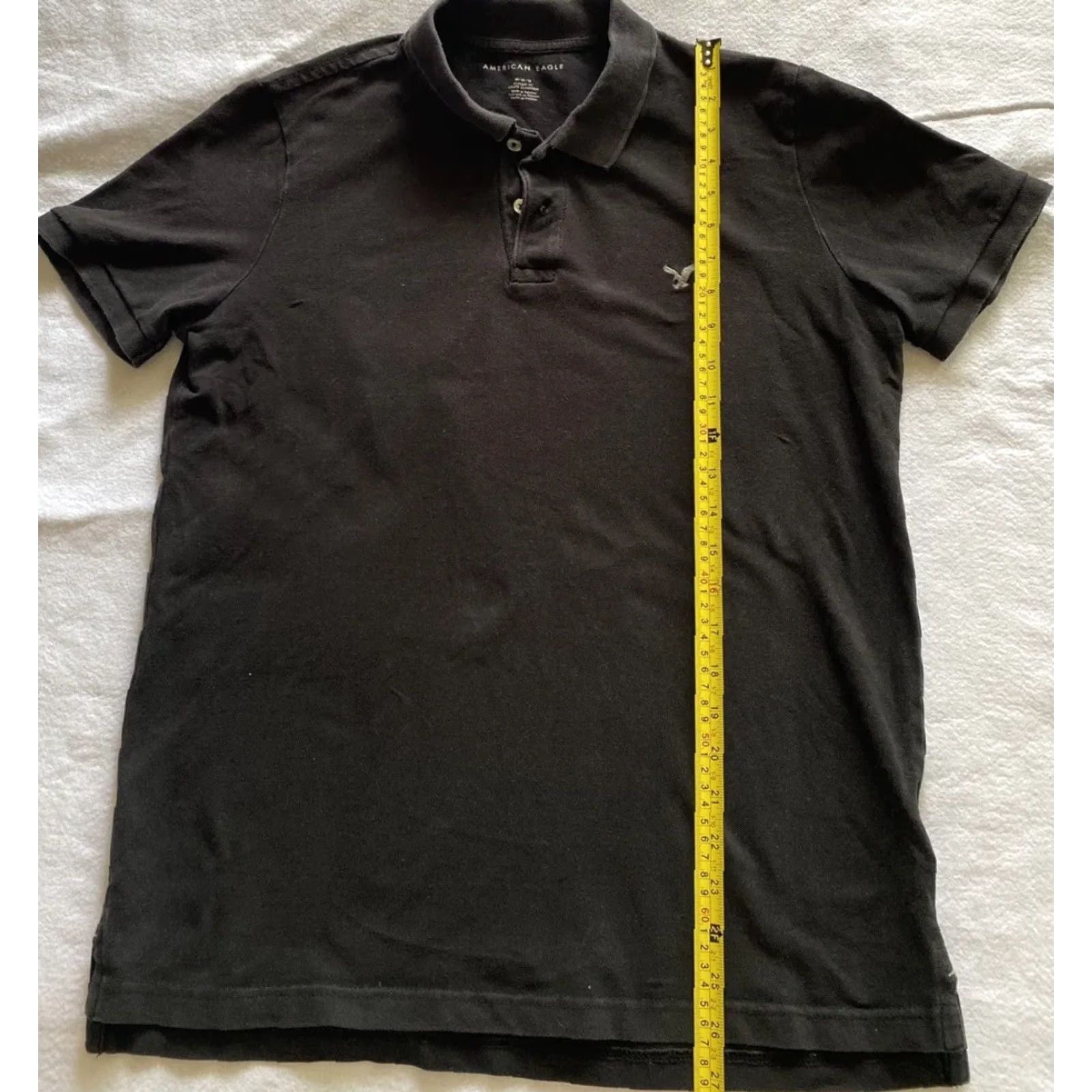 American Eagle Outfitters American Eagle Outfitters Eagle Polo Shirt Mens M Black Classic Fit Polo Short Sleeve Embroidered Solid 100% Cotton Golf Casual Preppy Size US M / EU 48-50 / 2 - 6 Thumbnail