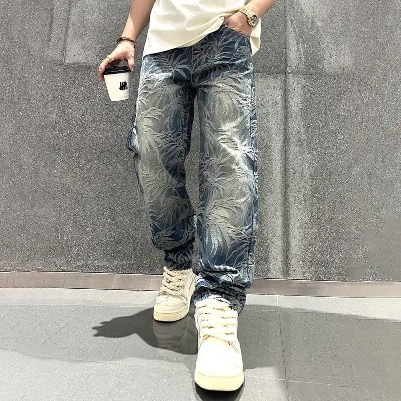 Denime × Vintage Graphic Jeans Straight Leg Baggy Denim Outwear Loosen Fit Size US 36 / EU 52 - 1 Thumbnail