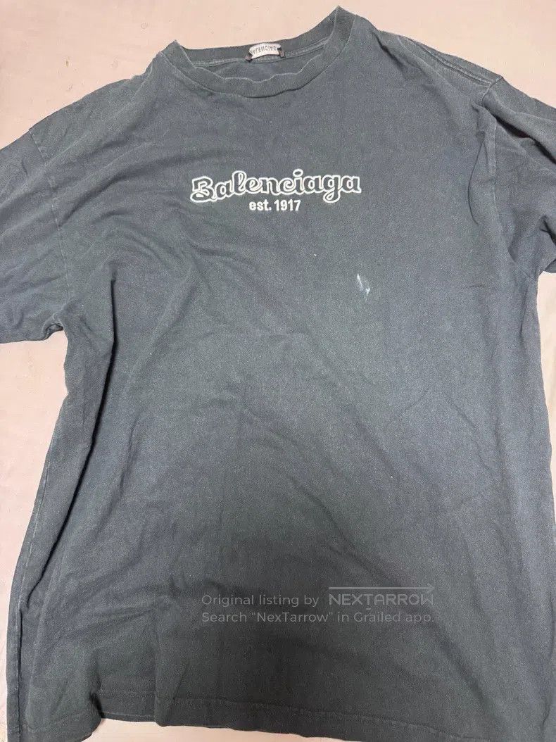 Balenciaga Balenciaga Blue 1917 letter short sleeve Size US XXS / EU 40 - 1 Thumbnail