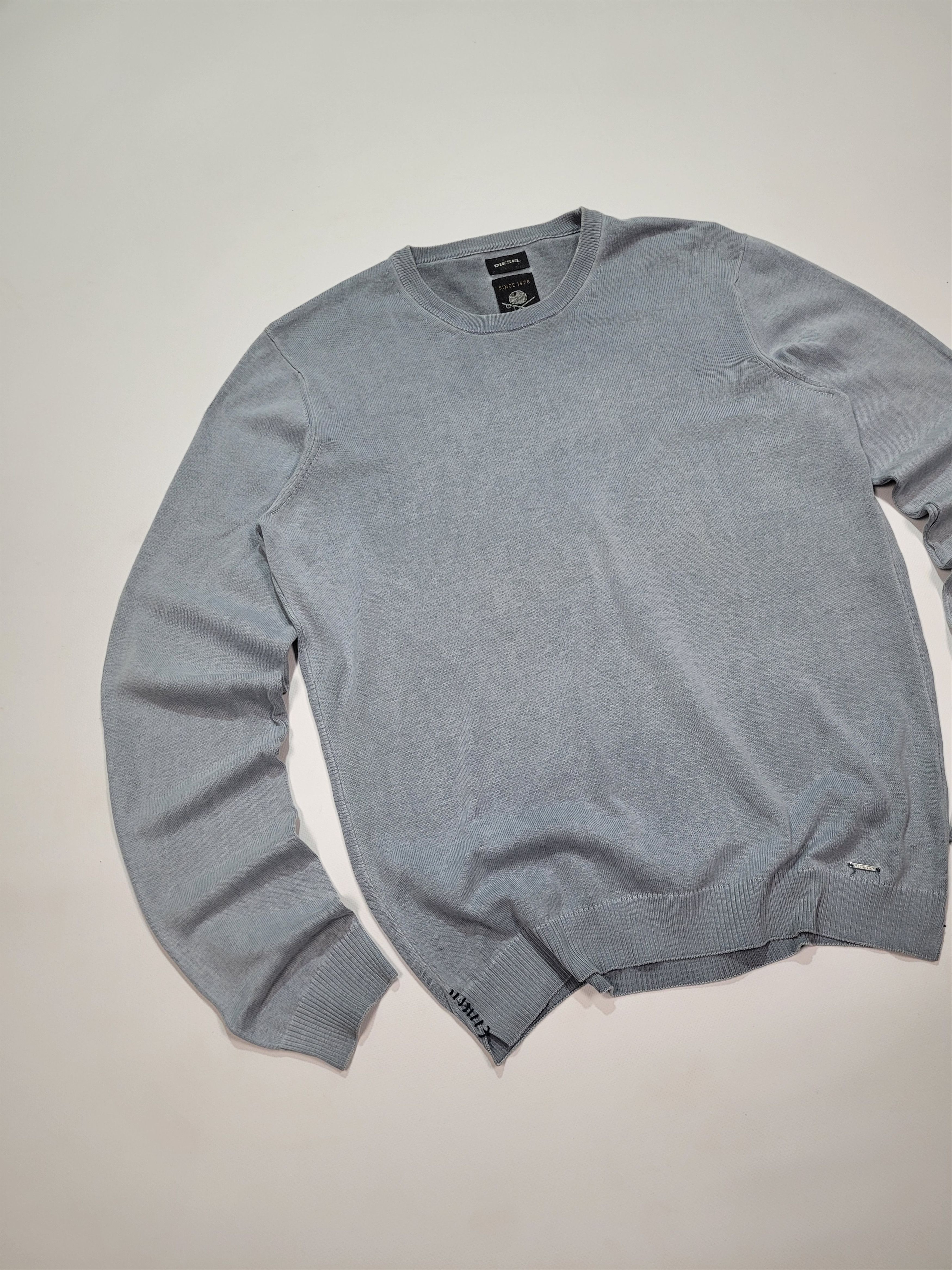 Diesel DIESEL Lightweight Mens Light Grey Sweater with Mini Logo Size US L / EU 52-54 / 3 - 2 Thumbnail