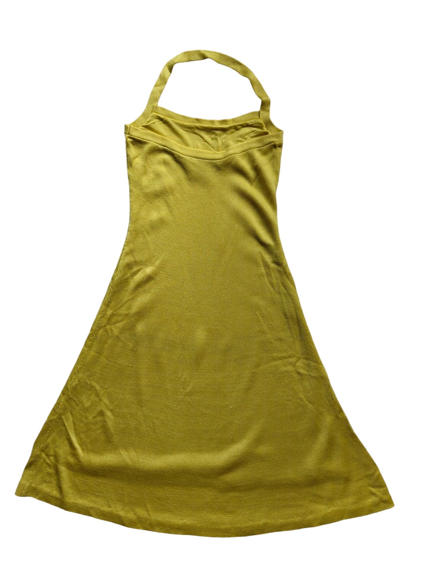 Ralph Lauren Yellow Halter Neck Knit Dress Size XS / US 0-2 / IT 36-38 - 4 Thumbnail