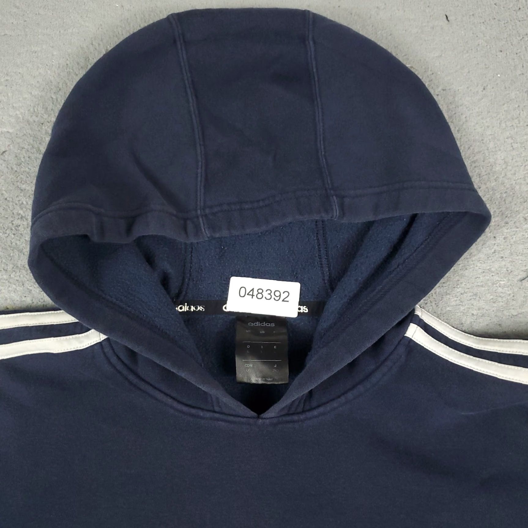 Adidas adidas Hoodie Mens Large Blue Pullover Sweatshirt Hooded Sweater Casual Knit Logo Mock Neck Long Sleeve Pullover Size US L / EU 52-54 / 3 - 2 Thumbnail