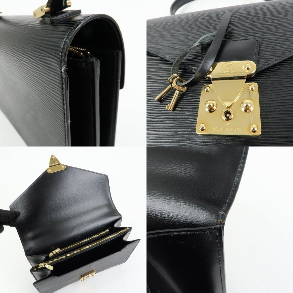 Louis Vuitton Louis Vuitton Epi Concorde Top Handle Bag Black Size ONE SIZE - 6 Thumbnail