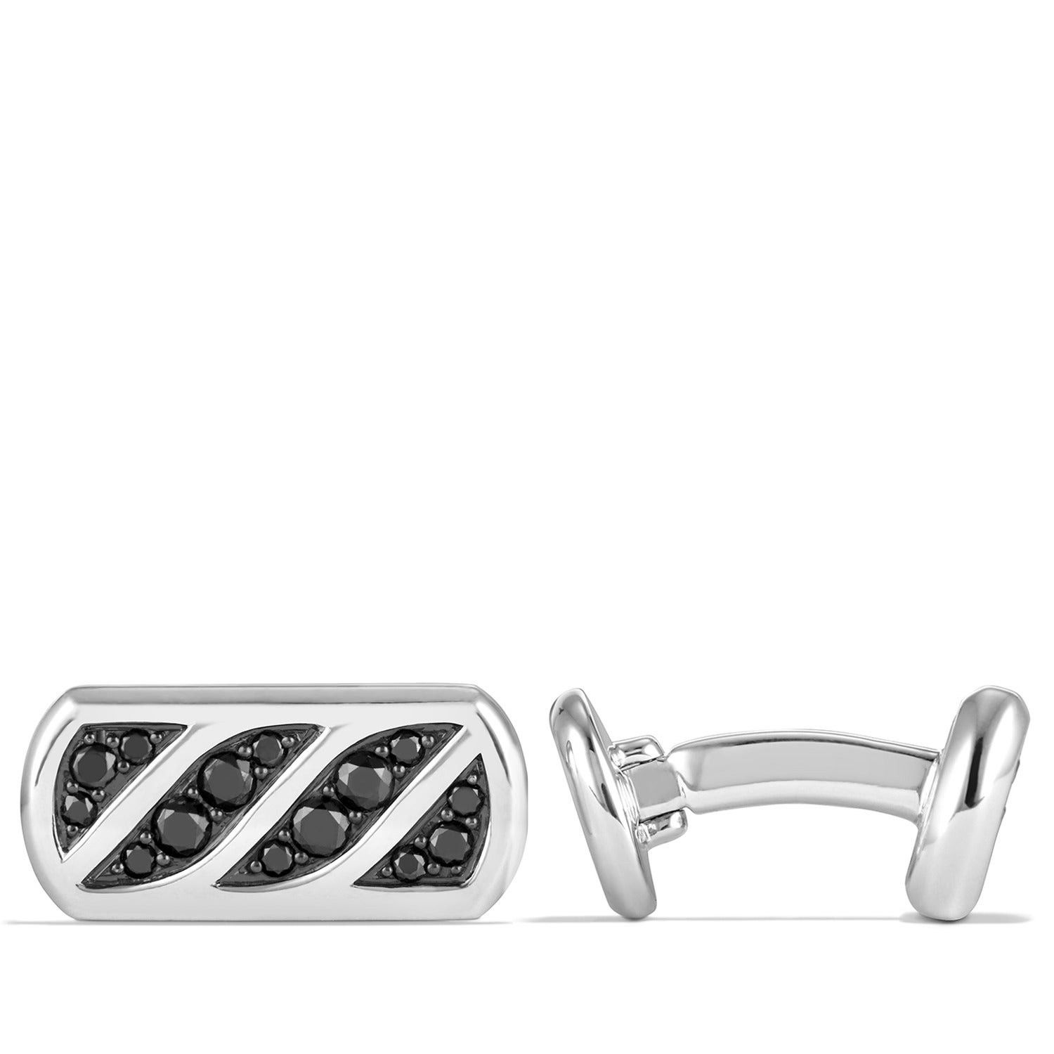 David Yurman o1w1db10426 C0F479 Size:6/Cable Cufflinks in Silver/Black Size ONE SIZE - 1 Preview