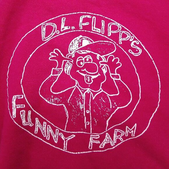 Hanes × Vintage Vintage D.L. Flipp's Funny Farm Crewneck Sweatshirt Pink Size US XL / EU 56 / 4 - 1 Thumbnail