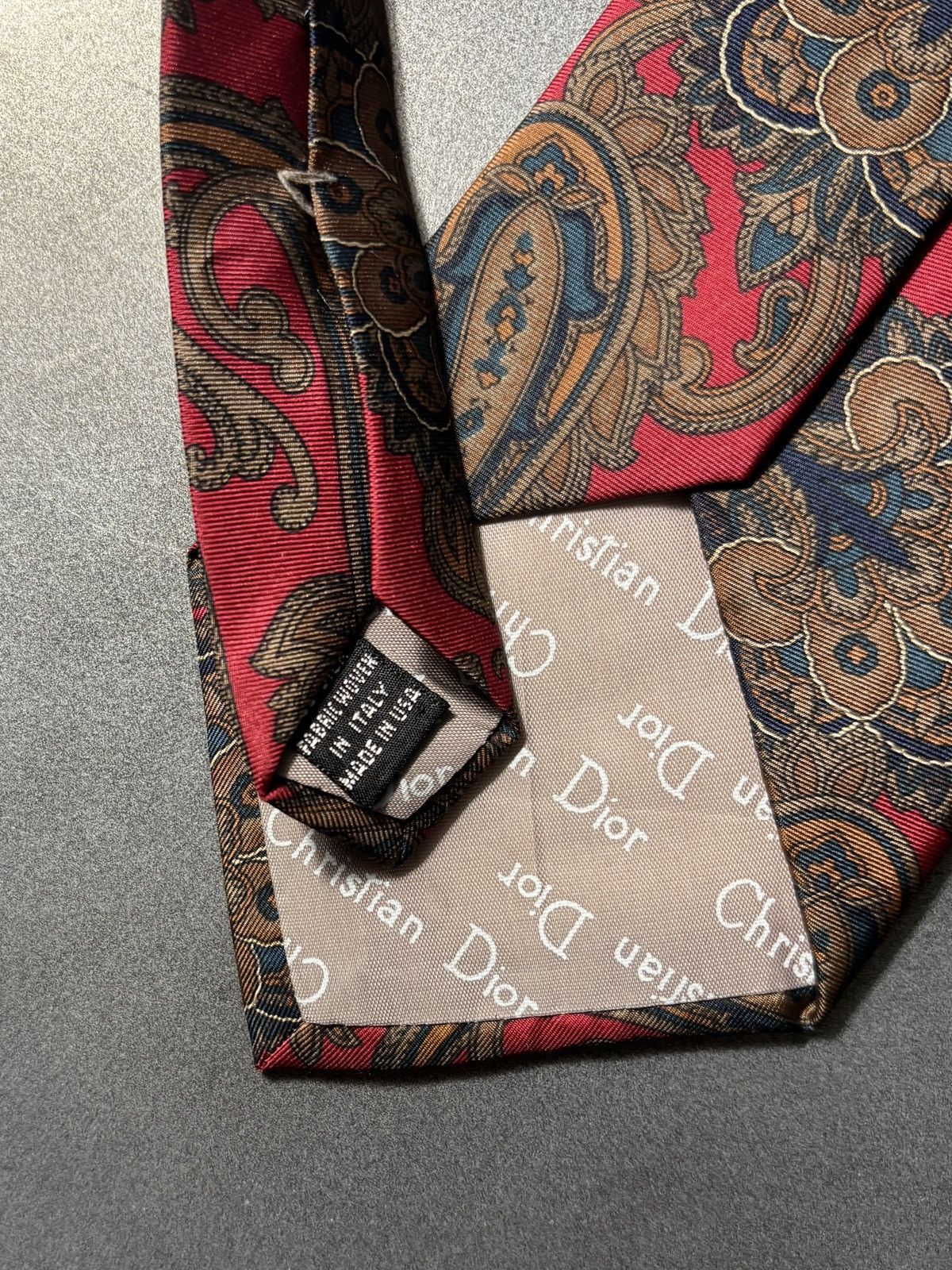 Christian Dior Monsieur Vintage Christian Dior Tie 1990s Silk Necktie Paisley USA Size ONE SIZE - 5 Thumbnail