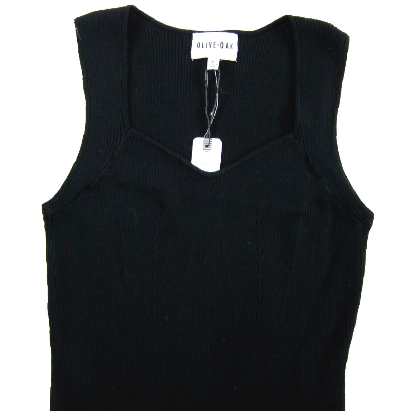 Olive NWT Olive + Oak Classic Black knit Stretch Sleeveless Tank Sweater Dress XL Women Size XL / US 12-14 / IT 48-50 - 4 Thumbnail