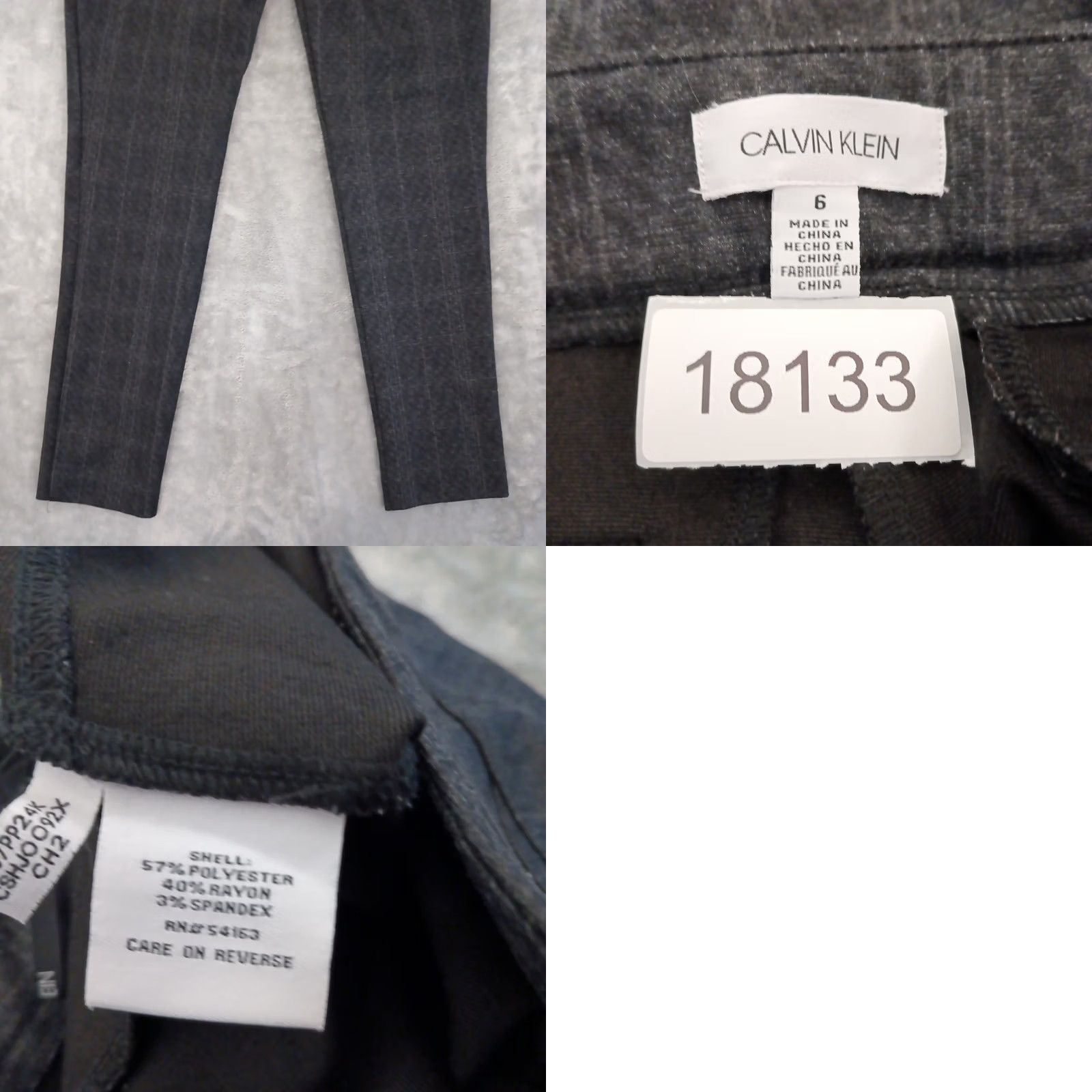 Calvin Klein Calvin Klein Womens Ankle Pants Size 6 Gray Plaid Pull On Mid Rise 30x28 Size 28" / US 6 / IT 42 - 8 Thumbnail