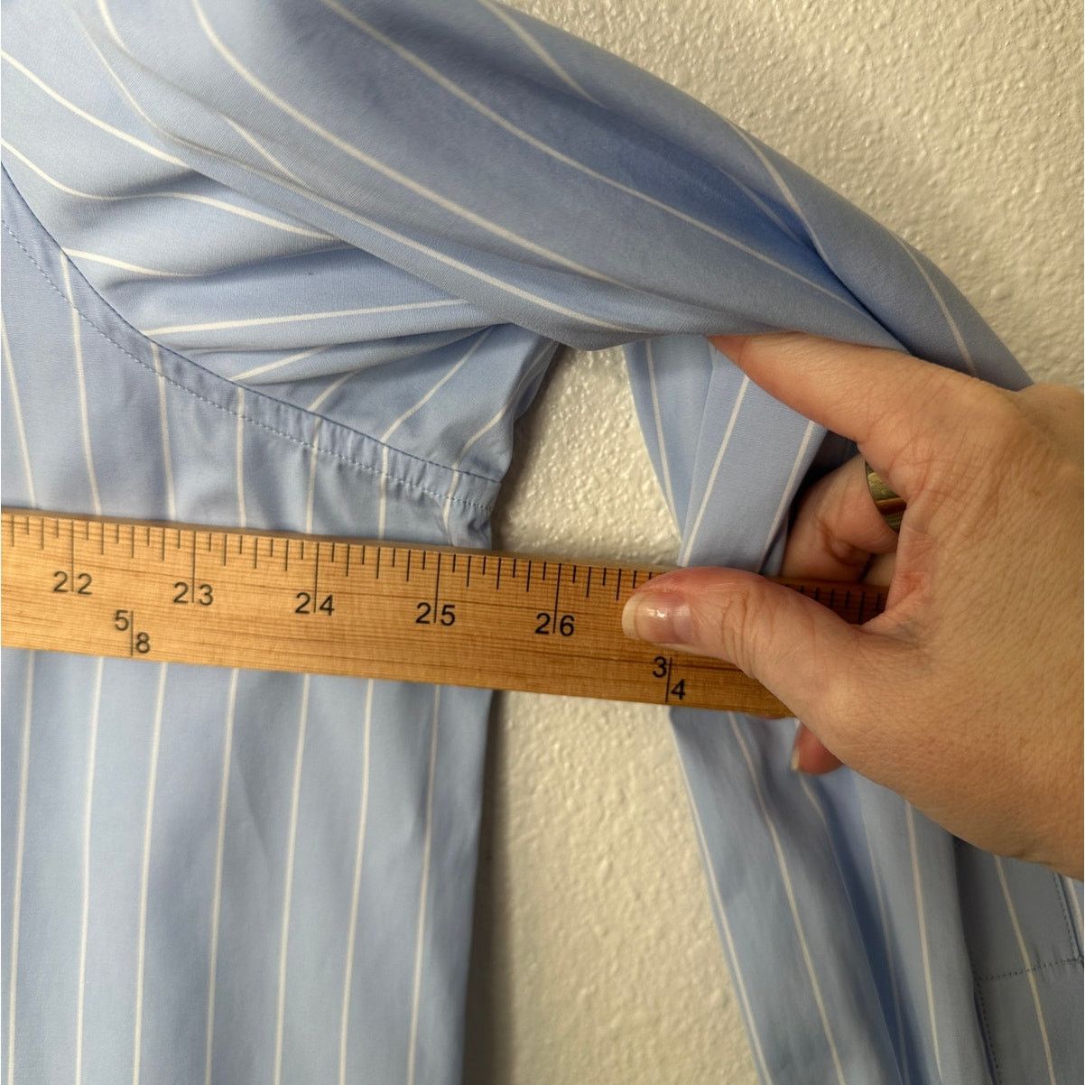The Row NWT The Row Karl Blue & White Stripe Long Sleeve Shirt Dress Size L / US 10 / IT 46 - 12 Thumbnail