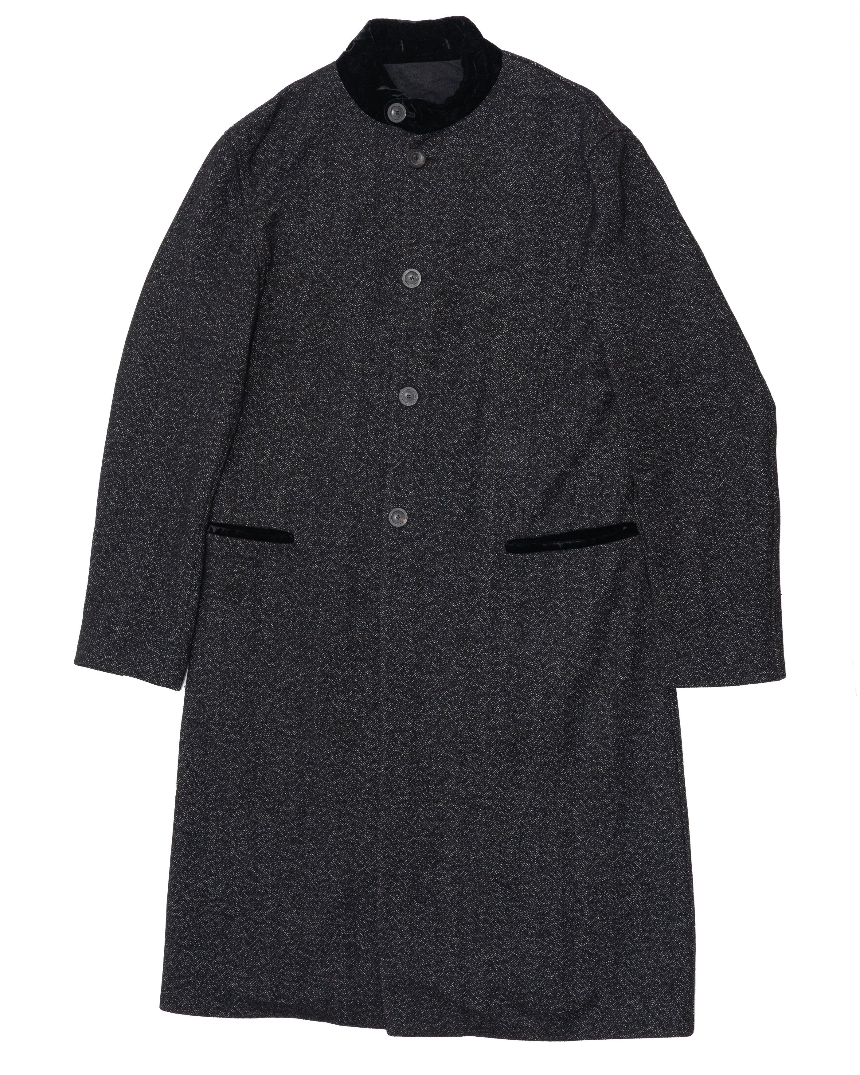 Emporio Armani EMPORIO ARMANI 2005 Wool Coat w Velvet Stand-Up Collar Size US L / EU 52-54 / 3 - 1 Thumbnail