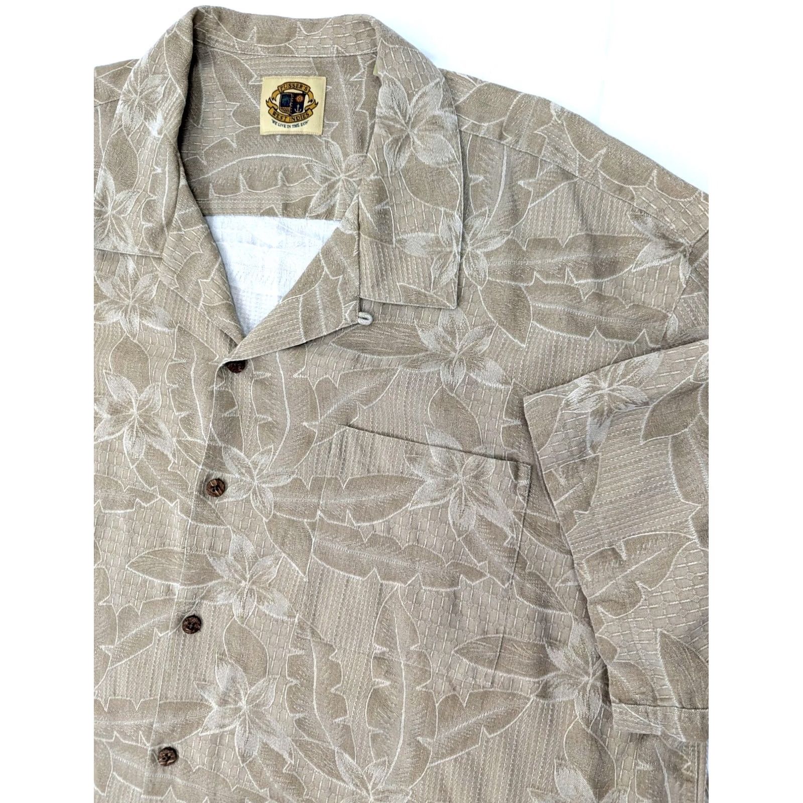 Vintage Pusser’s West Indies Silk Cotton Hawaiian Shirt Men 2XL Beige Floral Pattern Vintage No Size US XXL / EU 58 / 5 - 2 Thumbnail