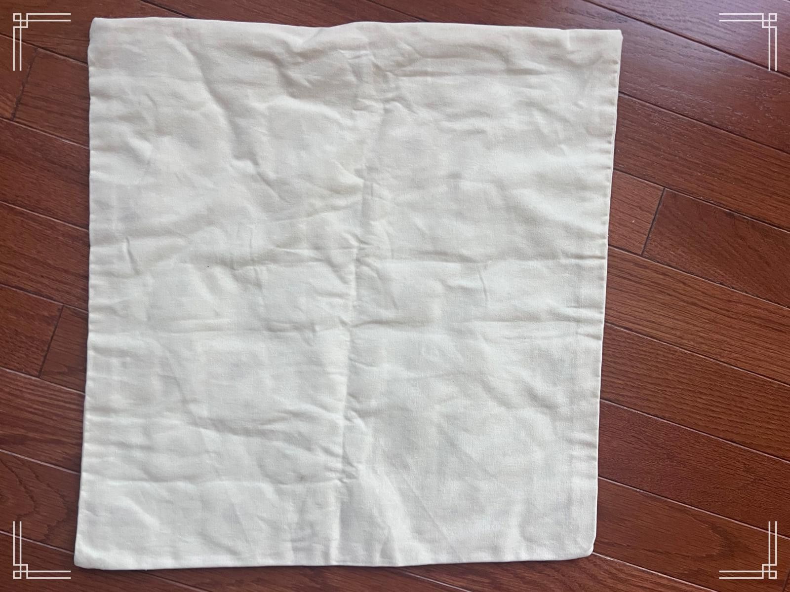 Designer Floral Embroidered Pillow Cover – Handcrafted White Flower Size ONE SIZE - 2 Thumbnail