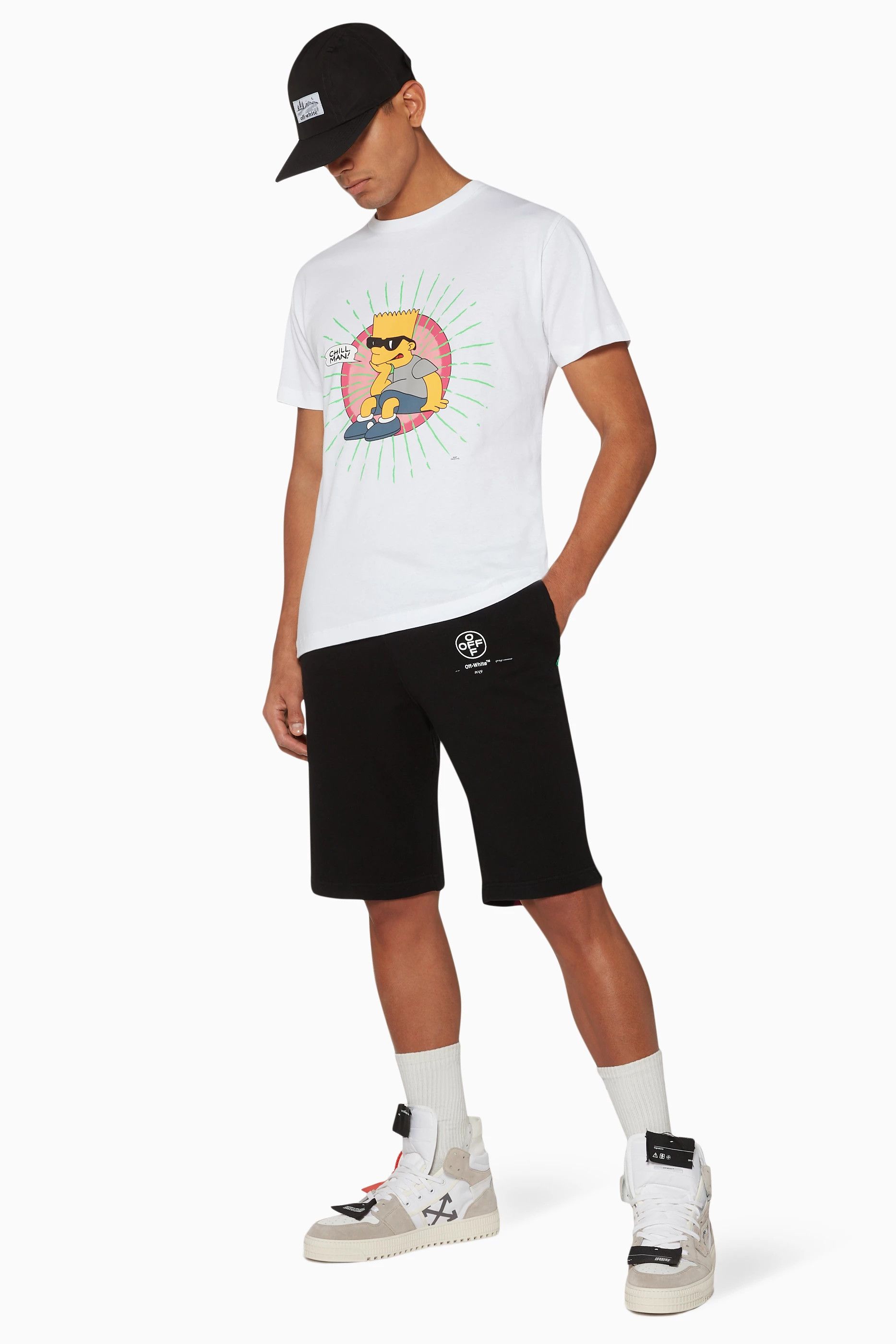 Off-White Black Impressionism Diag Stencil Sweatshorts Size US 26 / EU 42 - 4 Thumbnail