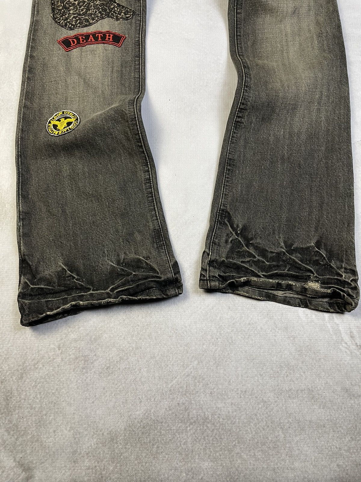 Tornado Mart 2000s Midas Vkei Style Lace Up Double Waist Flare Jeans Size US 29 - 2 Thumbnail
