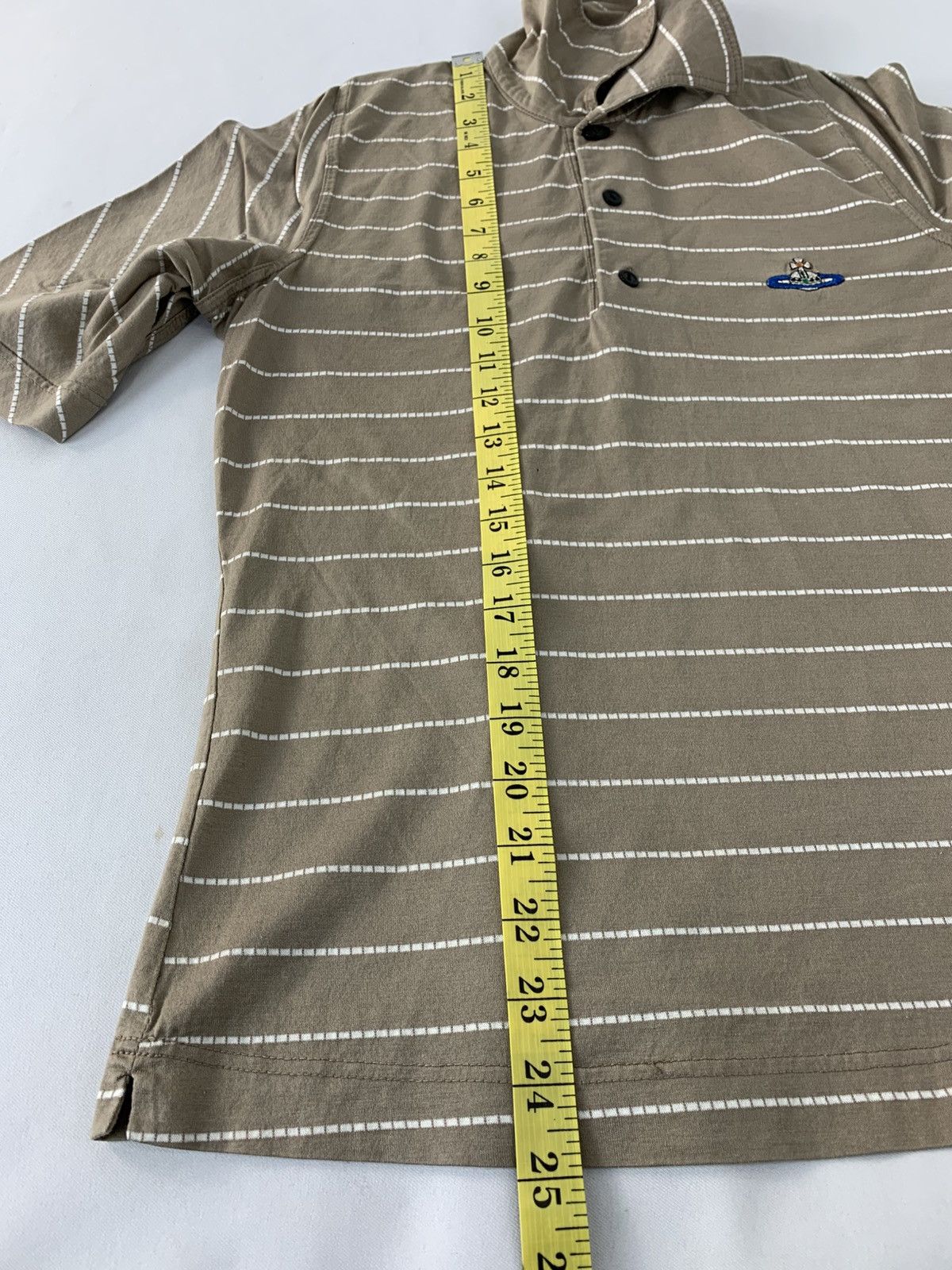 Vivienne Westwood 90s Vivienne Westwood Man Striped Small Orb Logo Polo Tee Size US S / EU 44-46 / 1 - 12 Thumbnail